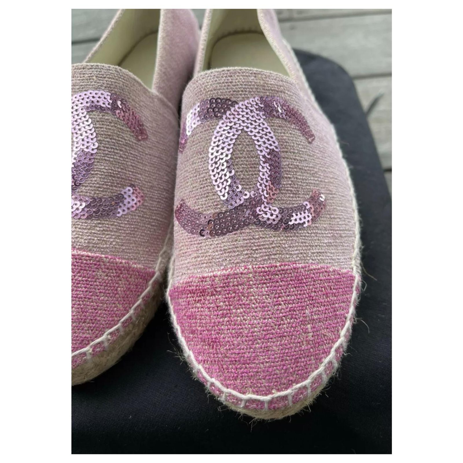 Chanel Espadrilles Pink Tweed ref.321657 - Joli Closet