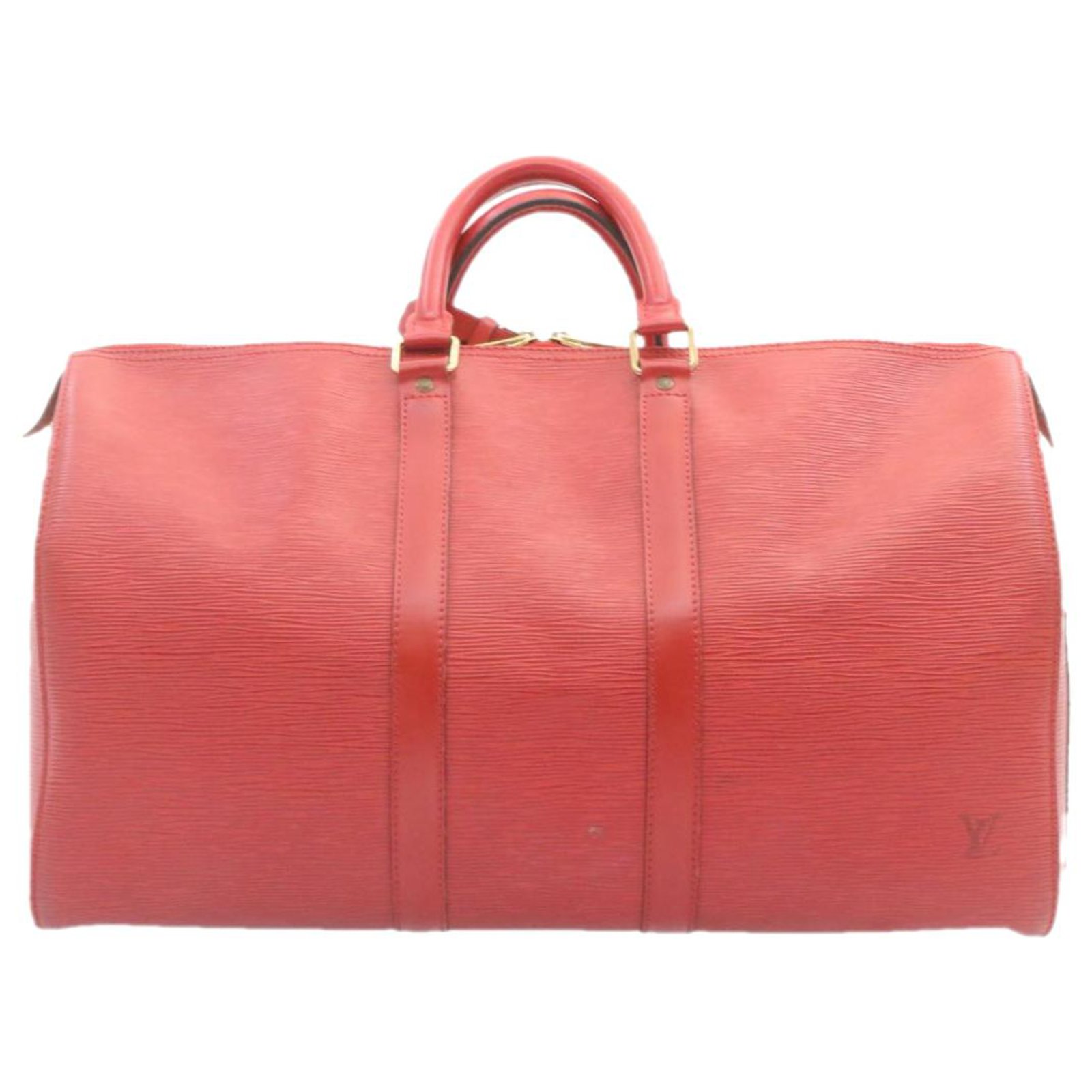 Louis Vuitton Keepall 45 Red Leather ref.321695 - Joli Closet