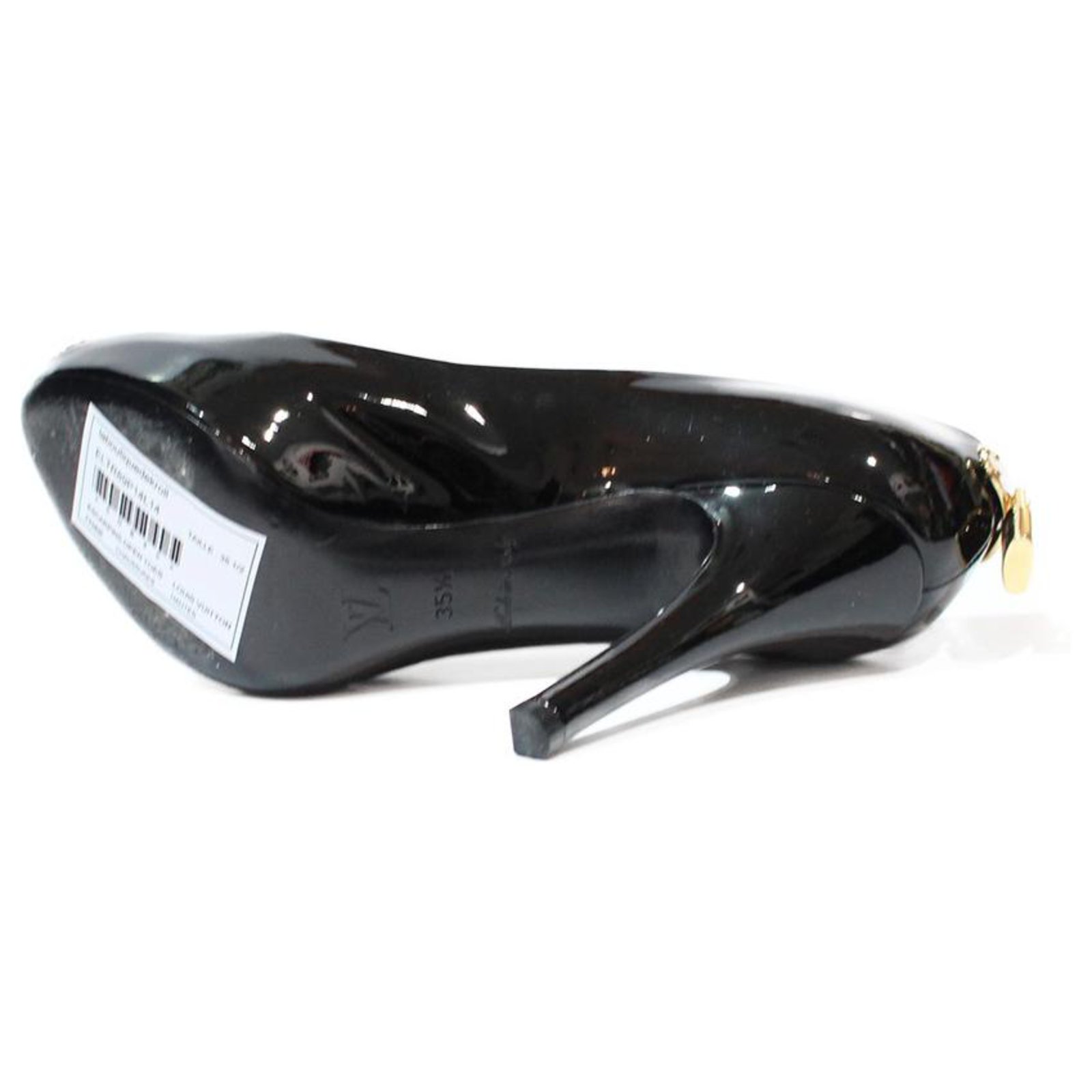 Louis Vuitton Black peep toe heels Leather ref.25505 - Joli Closet