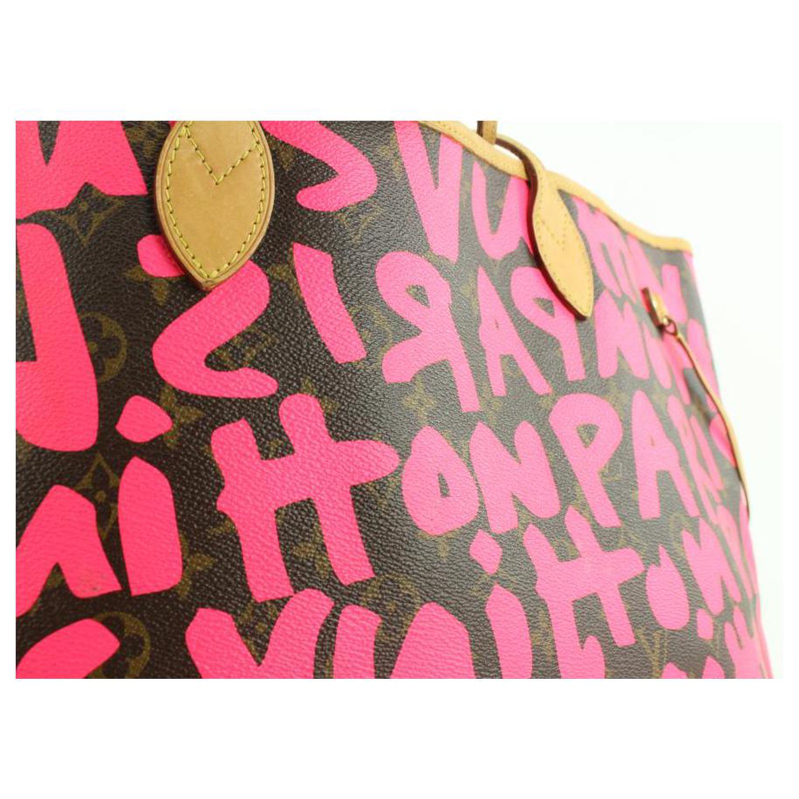 Louis Vuitton Stephen Sprouse Pink Monogram Graffiti Coated Canvas Neverfull GM Gold Hardware, 2009 (Very Good), Brown/Pink Womens Handbag