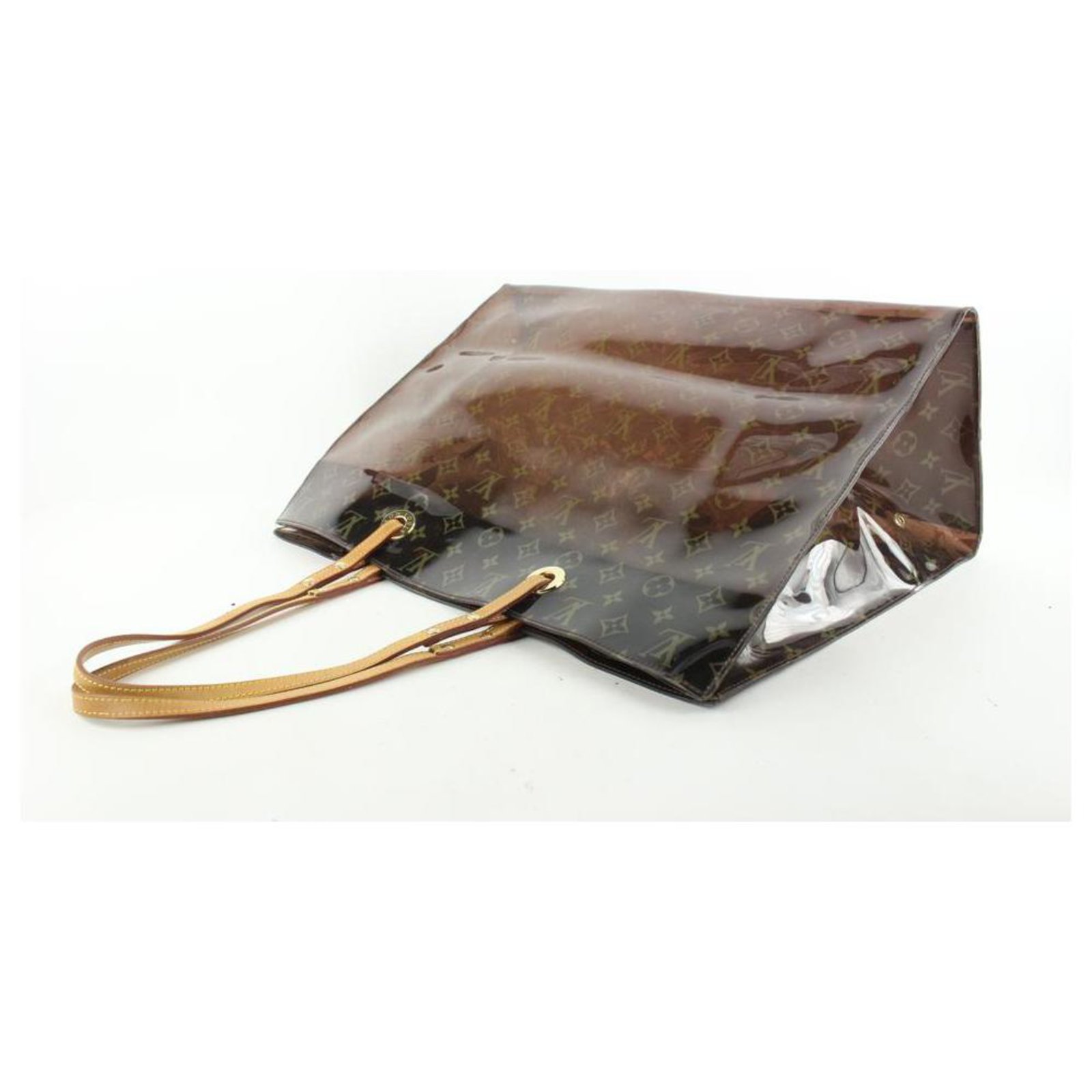 Louis Vuitton Clear Monogram Cabas Sac Ambre PM Tote Bag Leather ref.297388  - Joli Closet