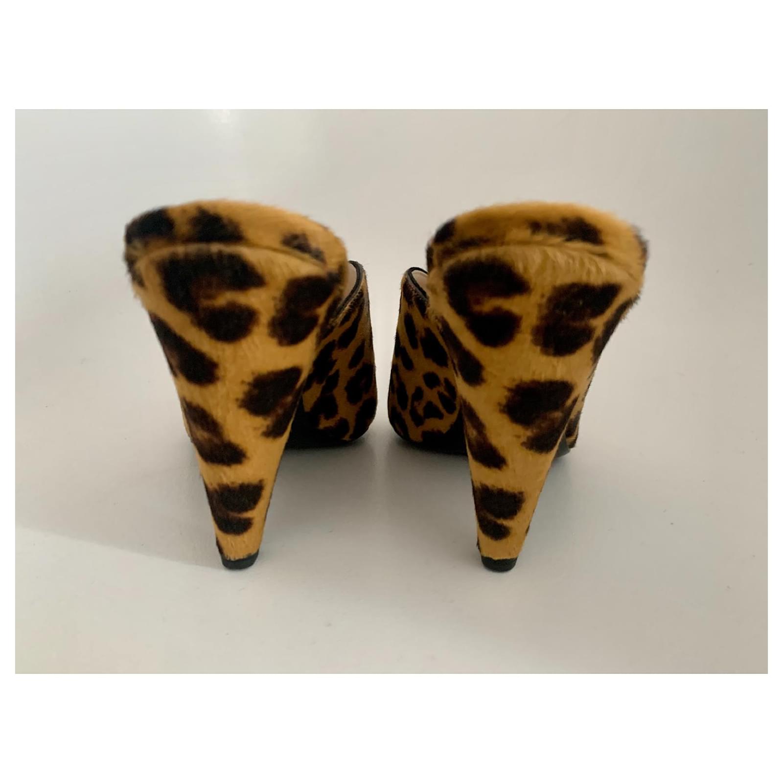 PRADA Leopard-print leather mules ★関税込 Prada Leopard-print Leather Mules In Honey | ModeSens