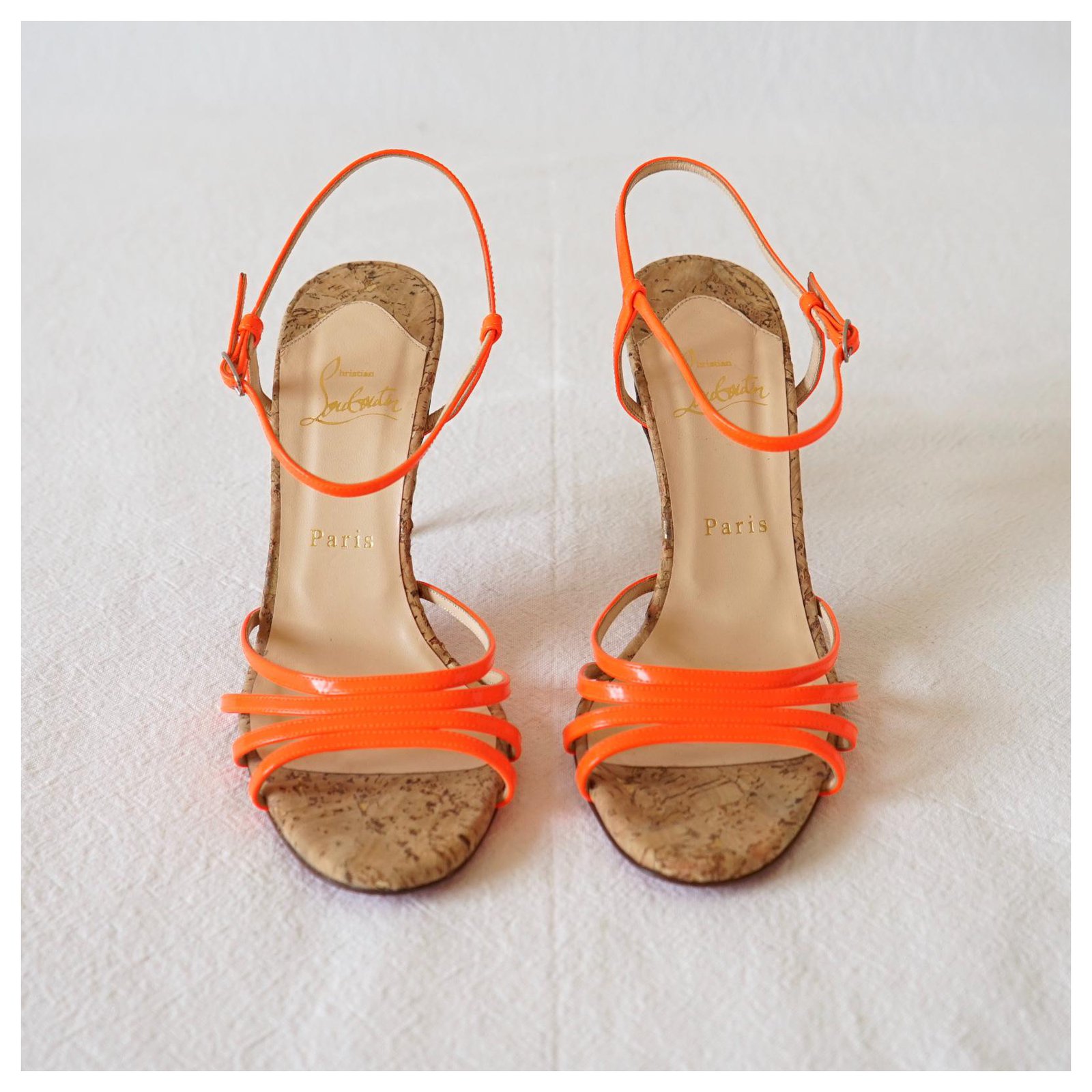 Christian Louboutin Sandals Orange Patent leather ref.323585 - Joli Closet