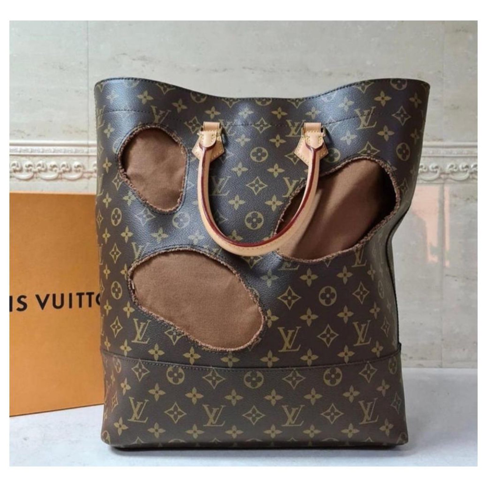 Louis Vuitton X Comme Des Garçons Pre-Owned Burned Holes Monogram Tote Bag  - Brown for Women