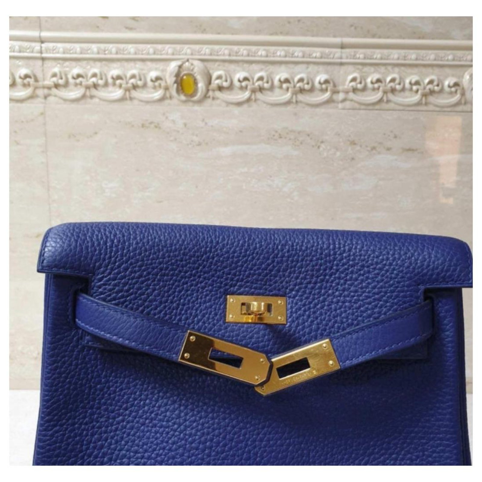 sac a dos hermes kelly ado ii en cuir togo bleu 2019