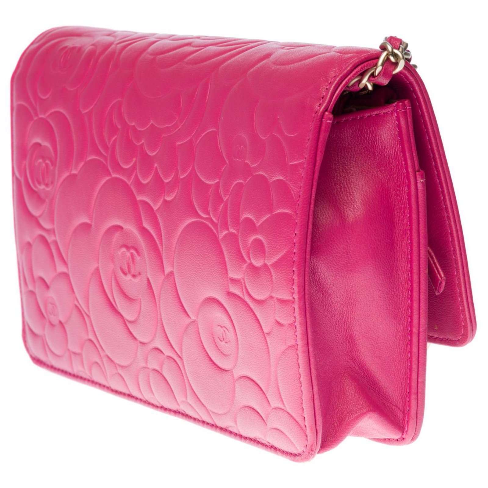 Chanel Caviar Quilted Wallet on Chain Woc Fuchsia
