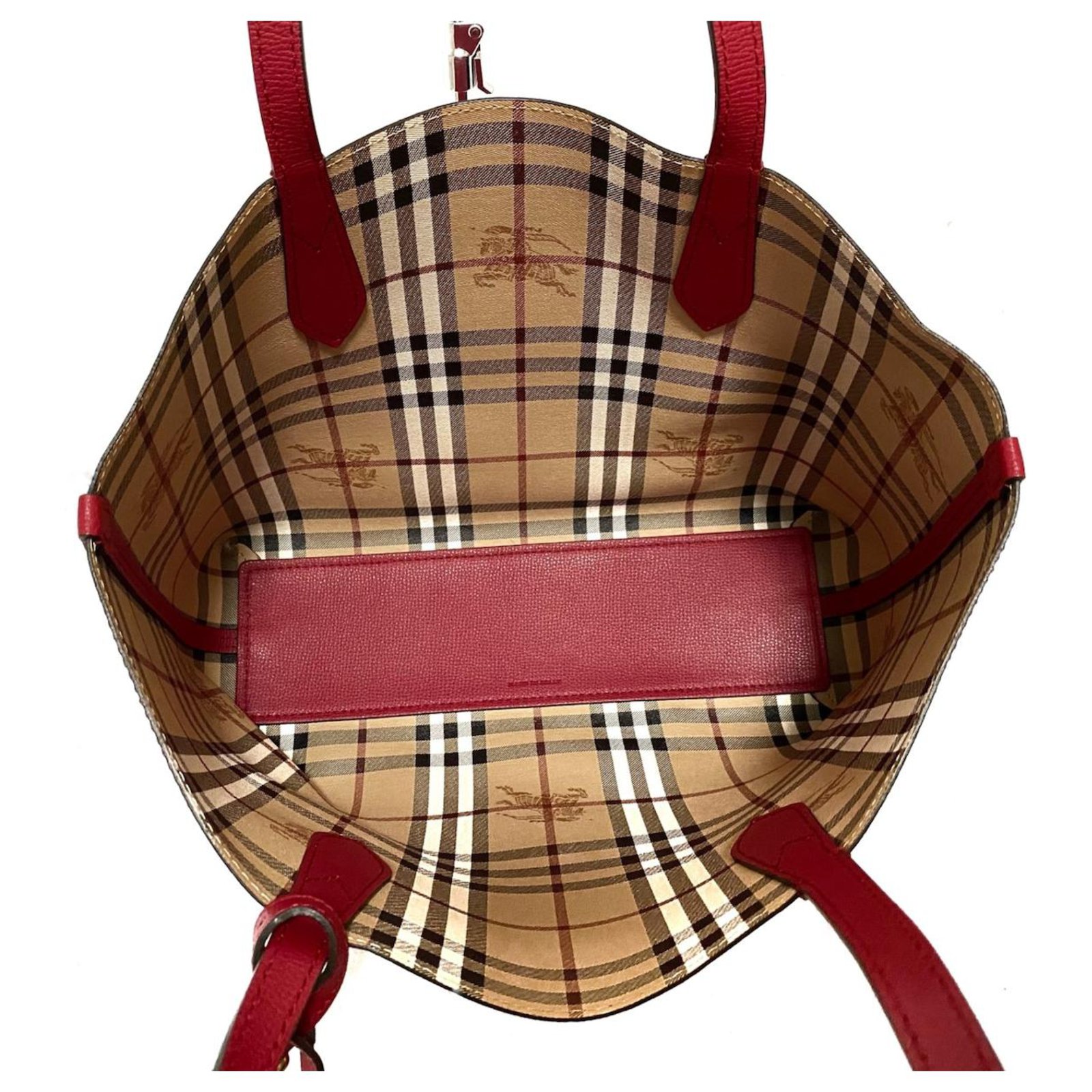 Burberry tote bag Red Leather ref.324298 - Joli Closet