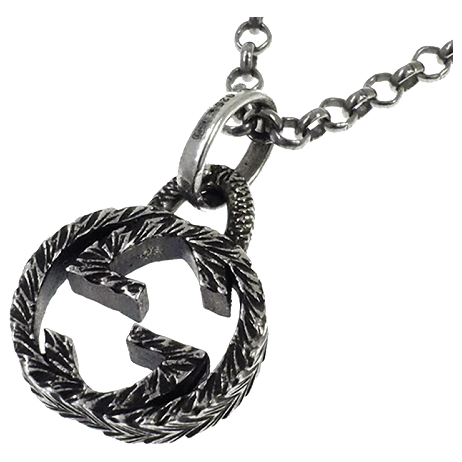 Gucci Silver Interlocking G Pendant 