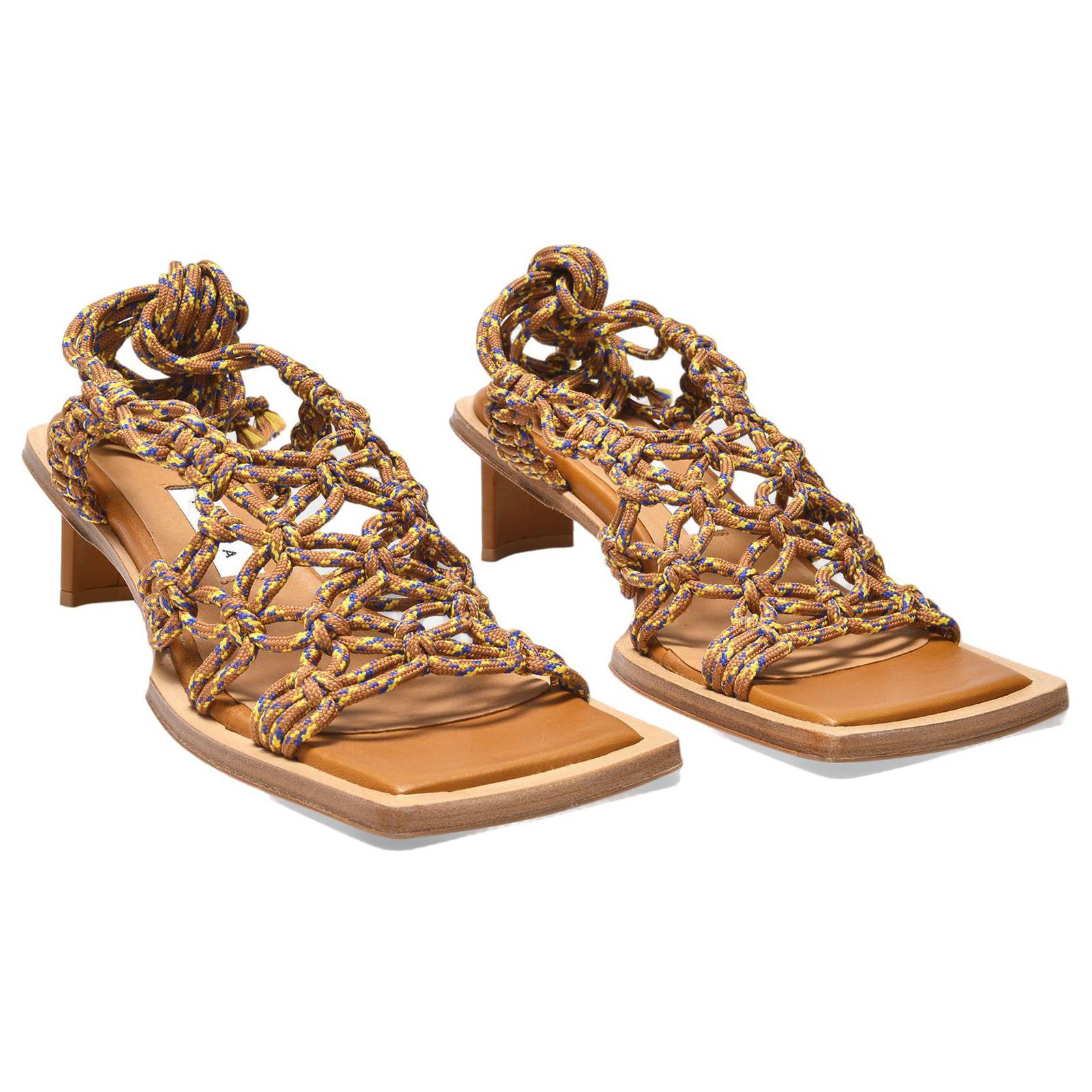 Autre Marque Annie Sandals in Camel Fabric Brown Leather ref.324831 - Joli  Closet