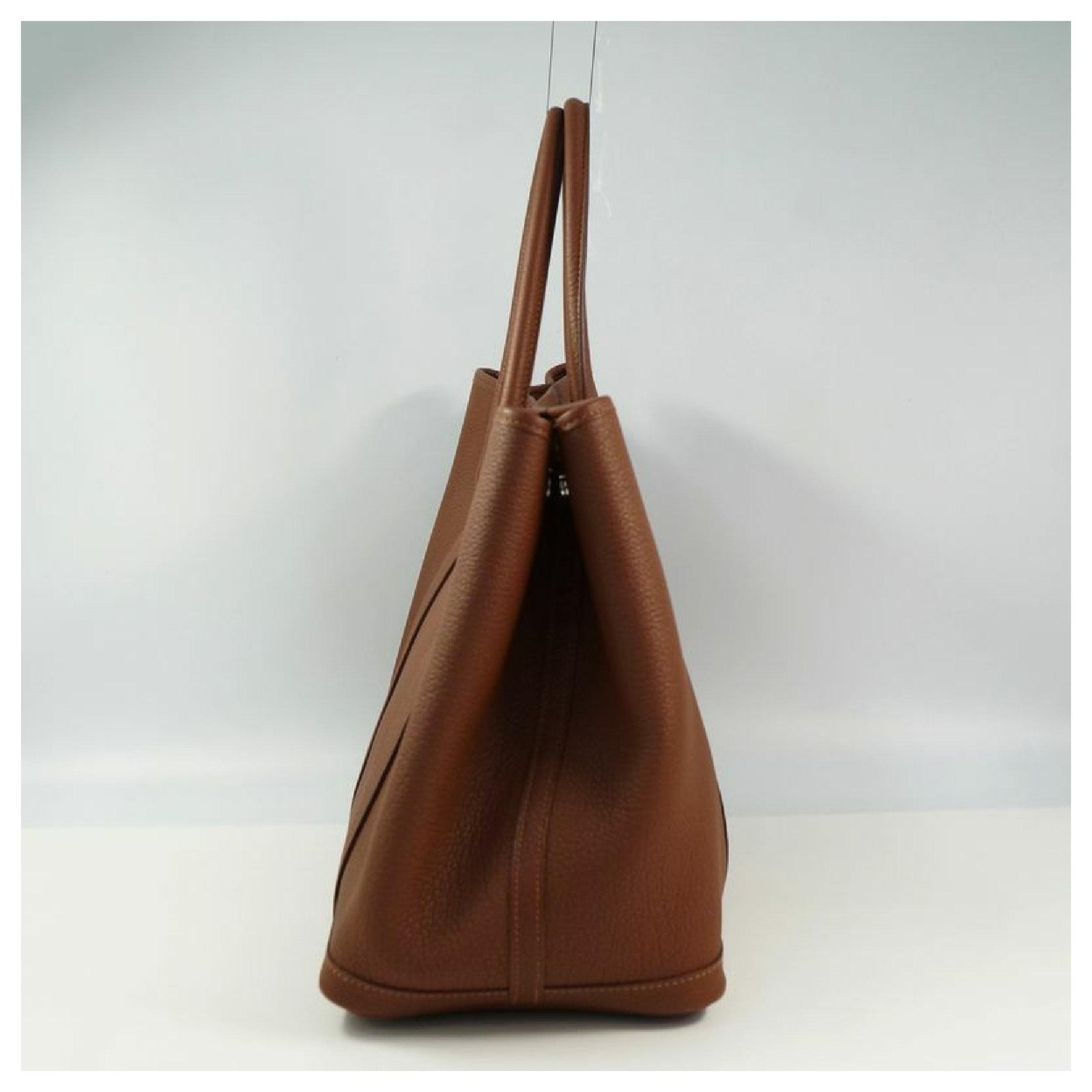 HERMES Garden Party PM Hand Bag Leather ia Brown 0306T