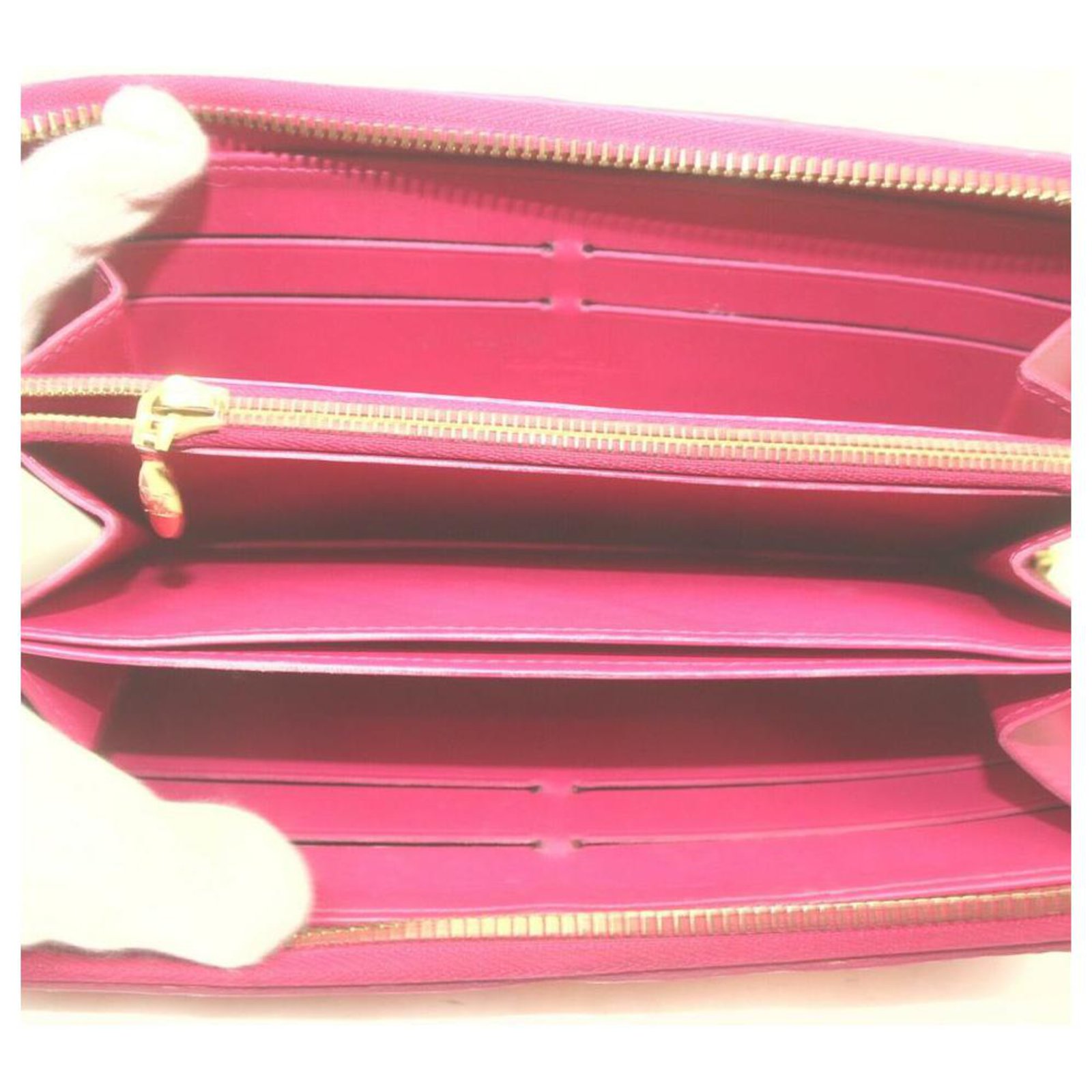 Louis Vuitton Pink Monogram Vernis Rose Ikat Zippy Wallet Zip Around 862988
