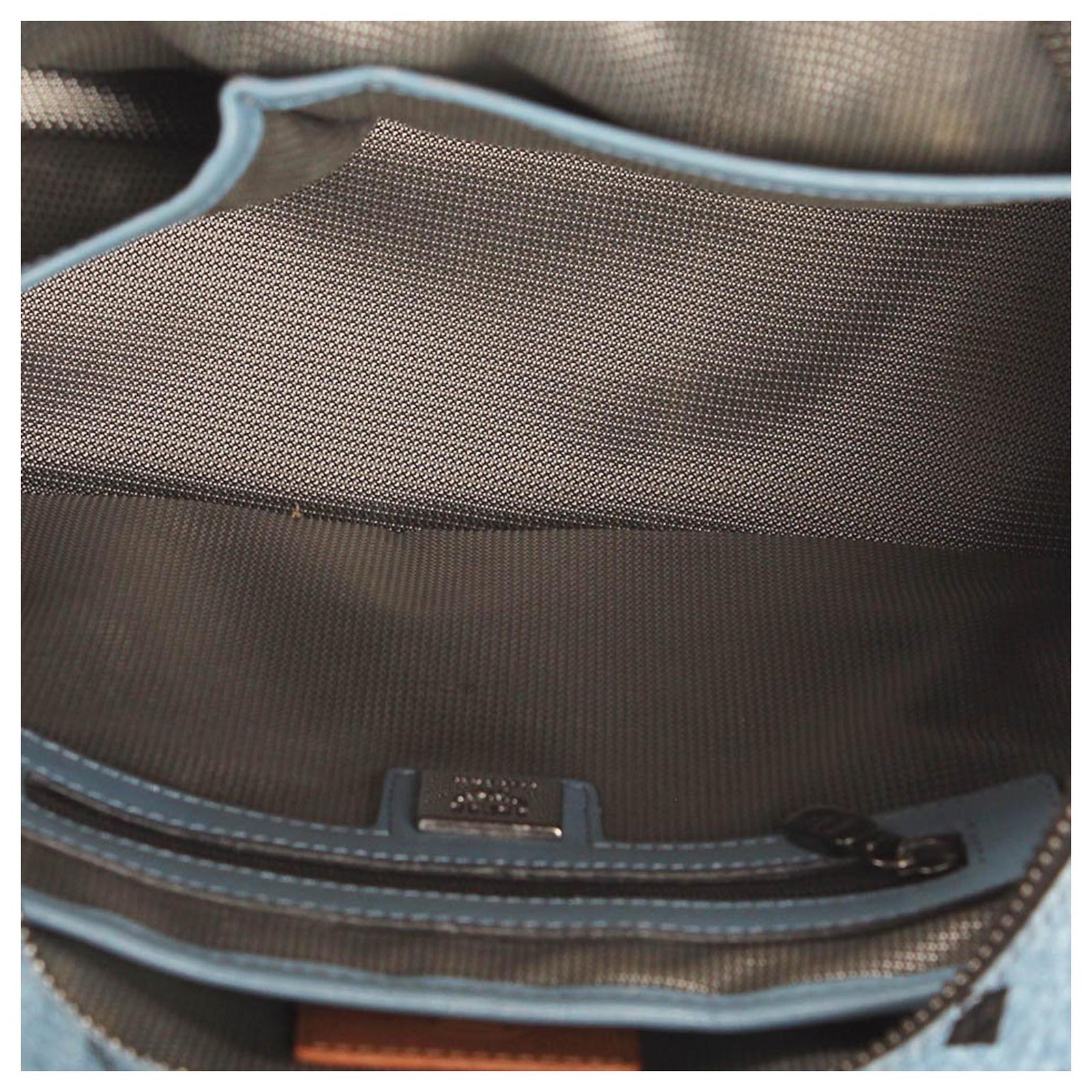 MCM Blue Visetos Stark Leather Backpack Pony-style calfskin ref