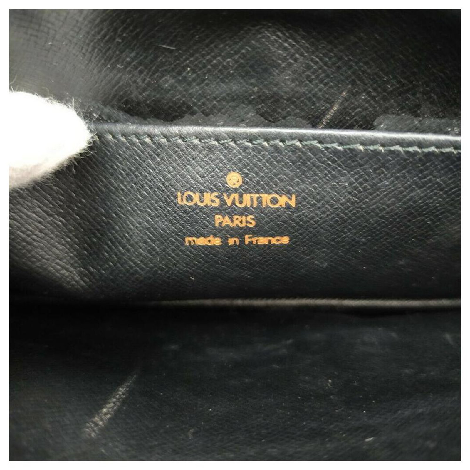 Louis Vuitton Black Epi Leather Pochette Homme Clutch Bag ref