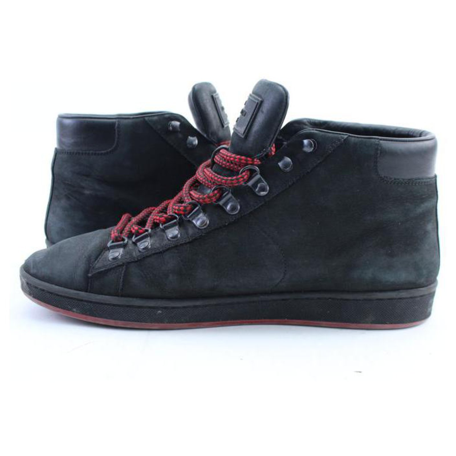 Louis Vuitton MENS US 6.5 Black Nubuck Varsity Sneaker Leather ref.328627 -  Joli Closet