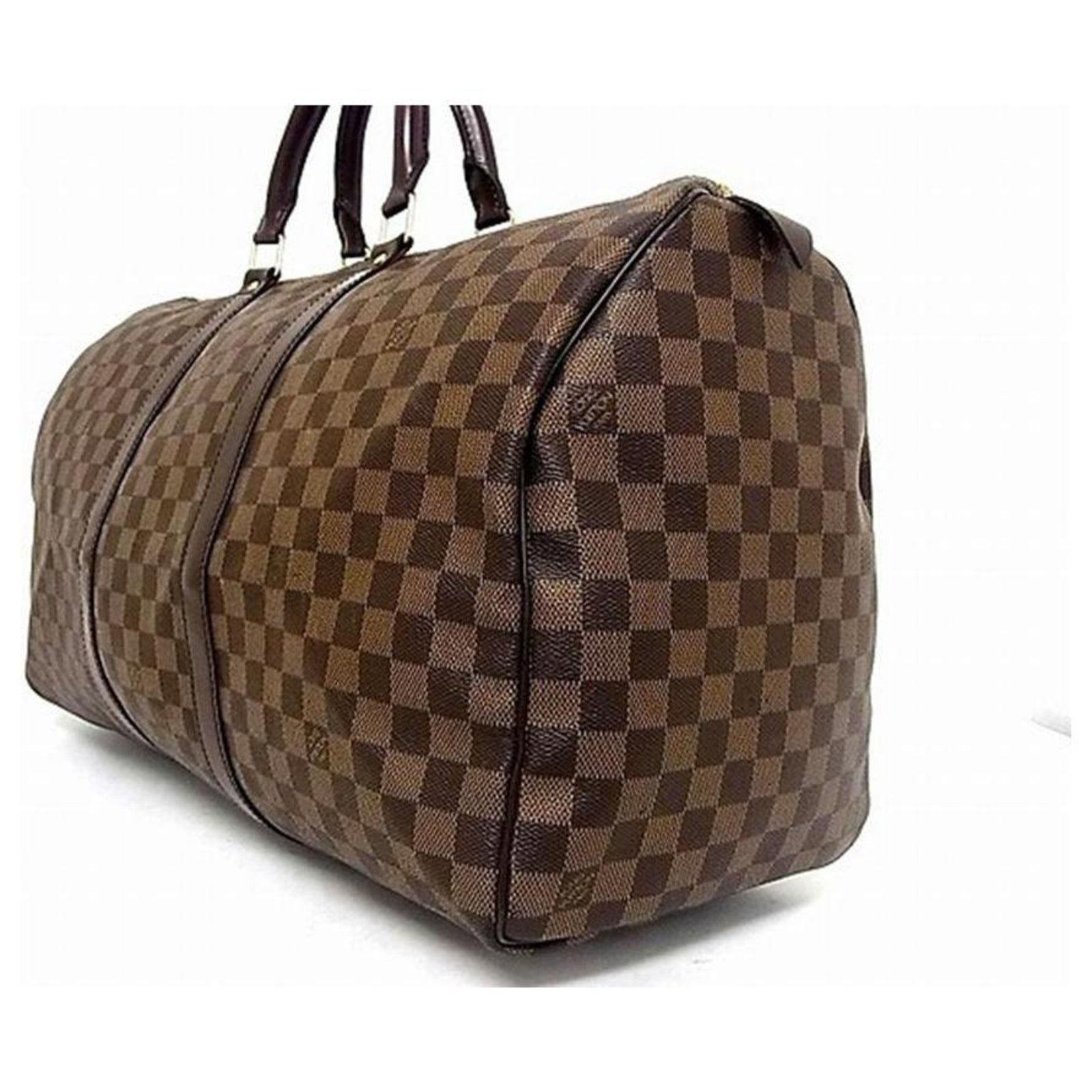 Louis Vuitton Damier Ebene Keepall 50 Boston Duffle Bag Leather ref.328636  - Joli Closet