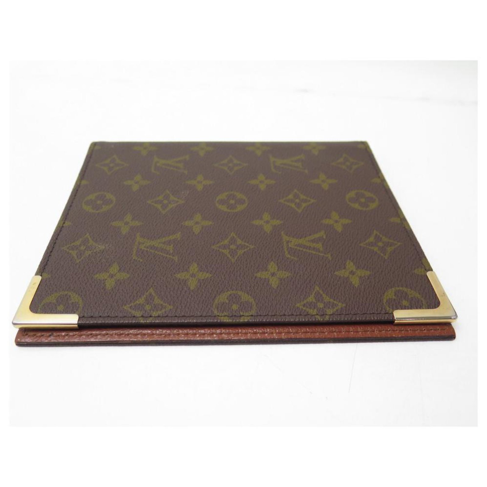 Louis Vuitton VINTAGE LOT VUITTON OFFICE AGENDA COVER + MONOGRAM PASSPORT  HOLDER Brown Cloth ref.328716 - Joli Closet