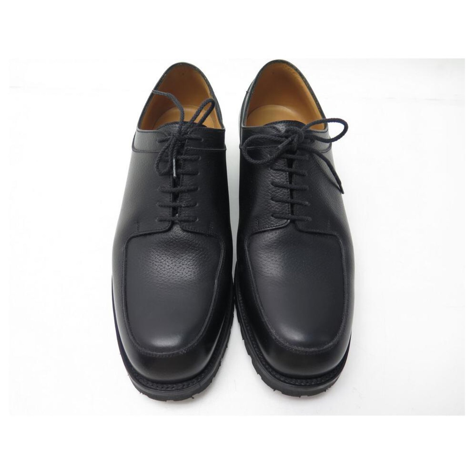 NEW JM WESTON DERBY PLATEAU SHOES 131 9E 43 BLACK LEATHER SHOES