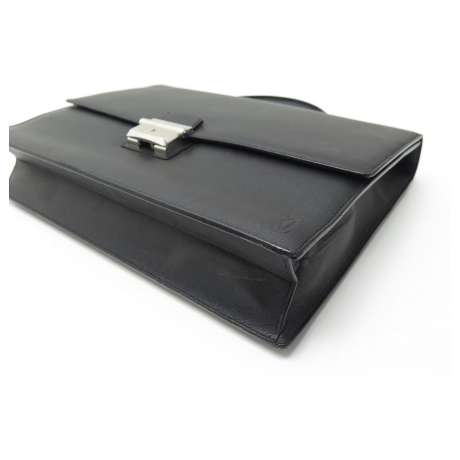 CARTIER PASHA SATCHEL IN BLACK SEED LEATHER LEATHER BRIEFCASE BAG