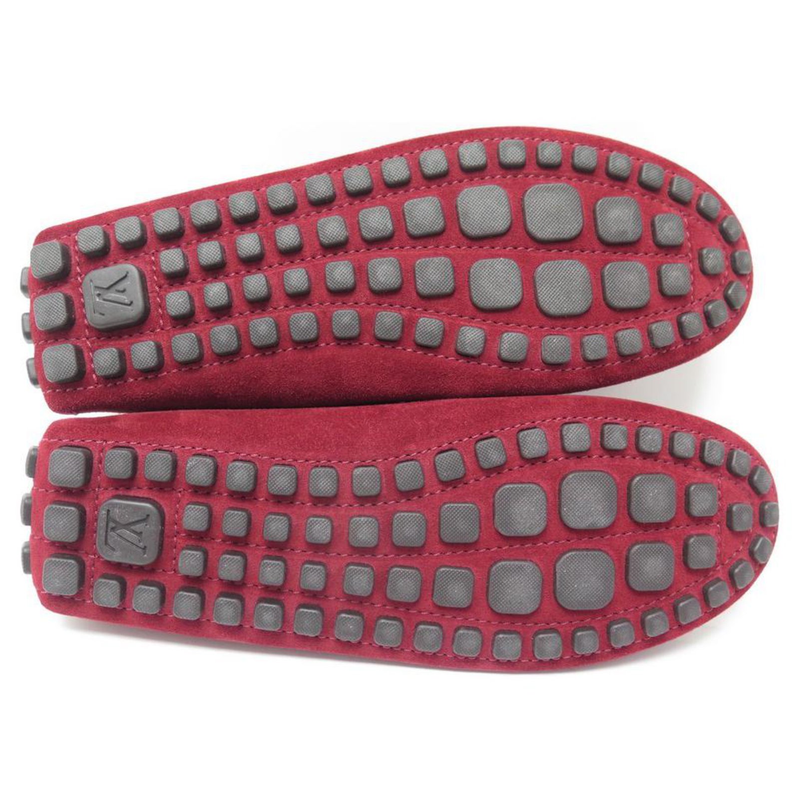 NEW LOUIS VUITTON MOCCASINS ARIZONA SHOES 7.5 41.5 RED SUEDE