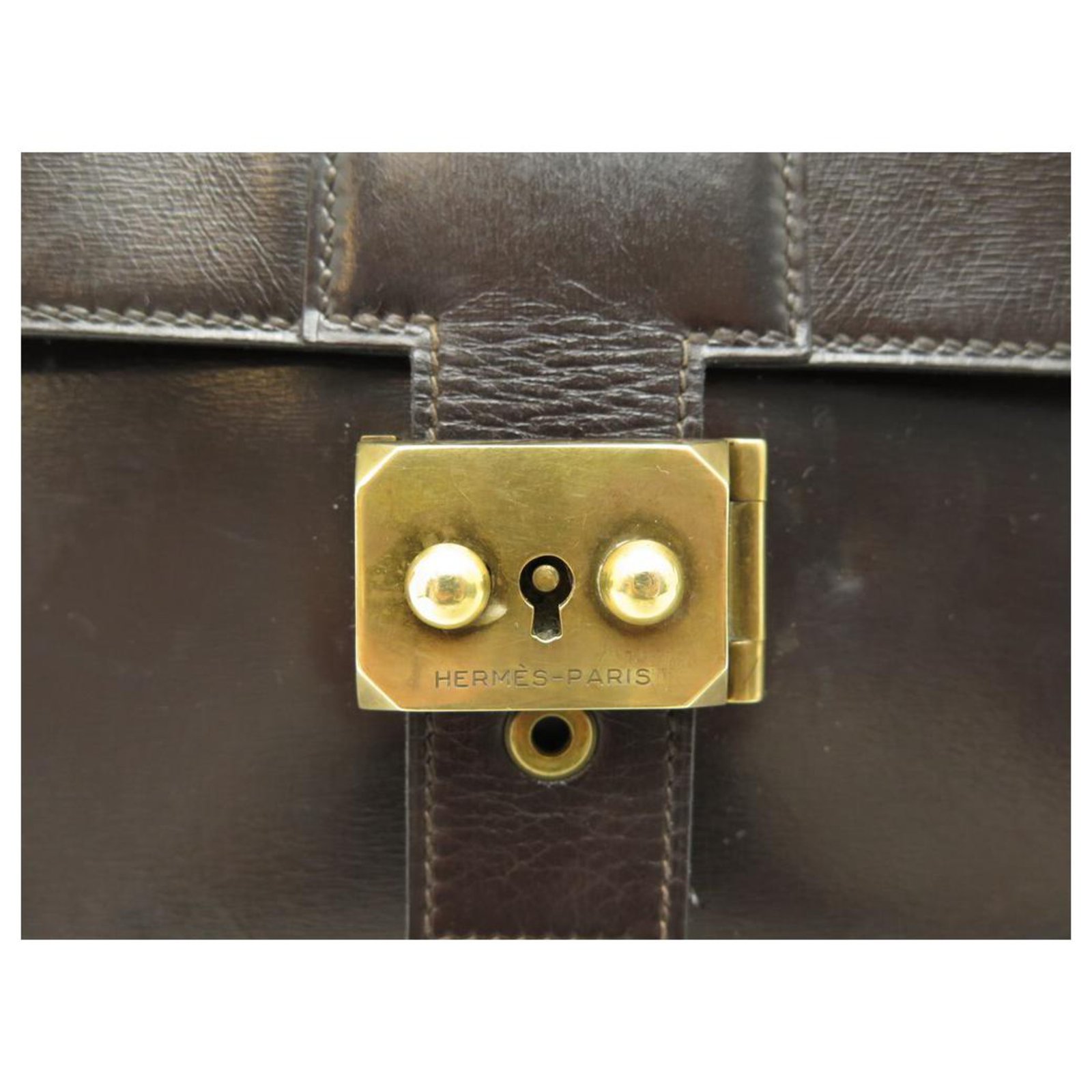 Hermès Bag Sologne Box Dark brown Leather ref.504732 - Joli Closet