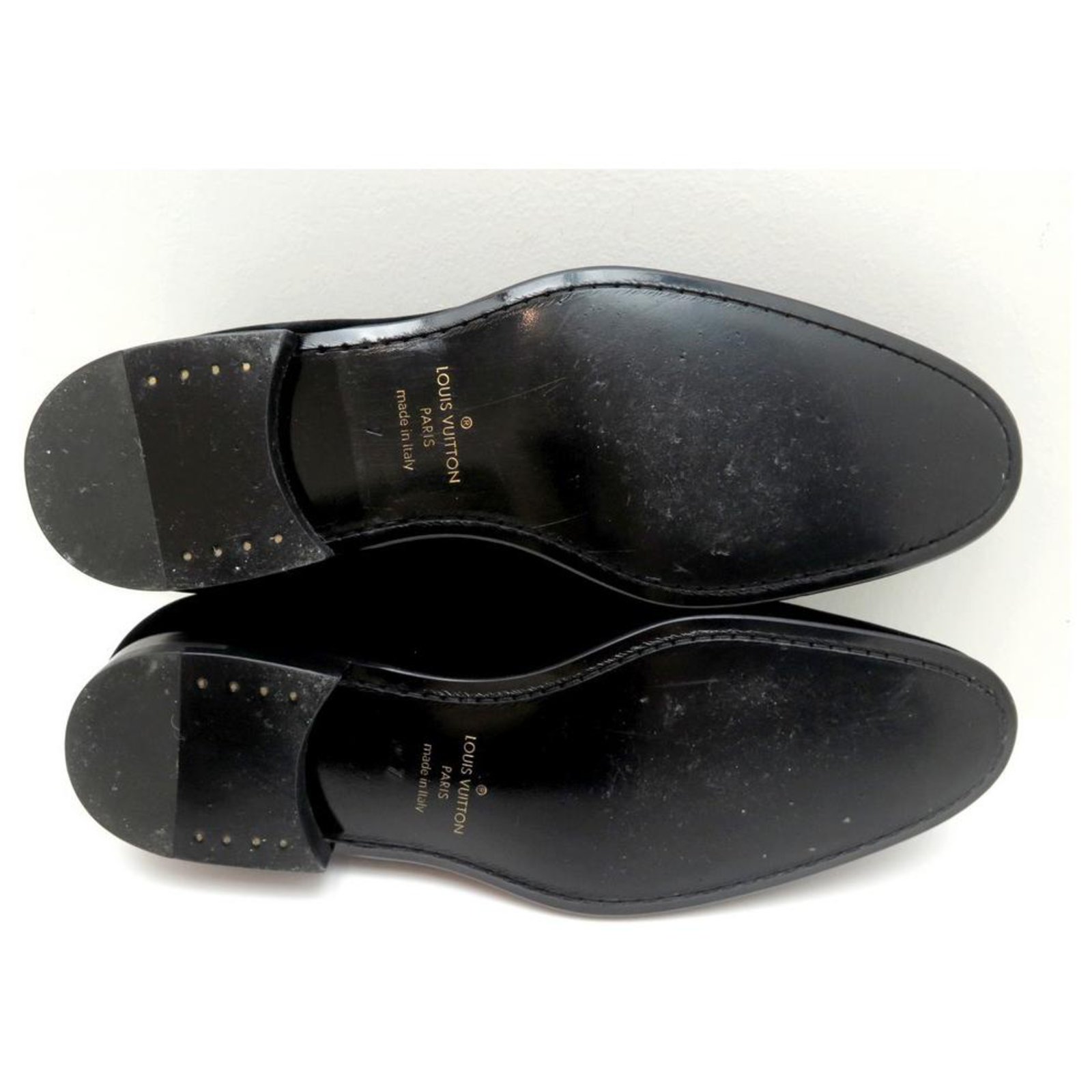 LOUIS VUITTON Mens Velvet Loafers Black Size 7.5 / 41.5 EUR