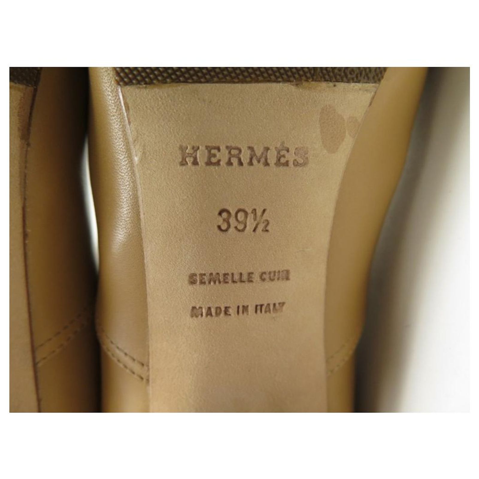 Chaussures Plates En Cuir Hermès Caramel Roulis Taille 39 - Occasion, Style Mules