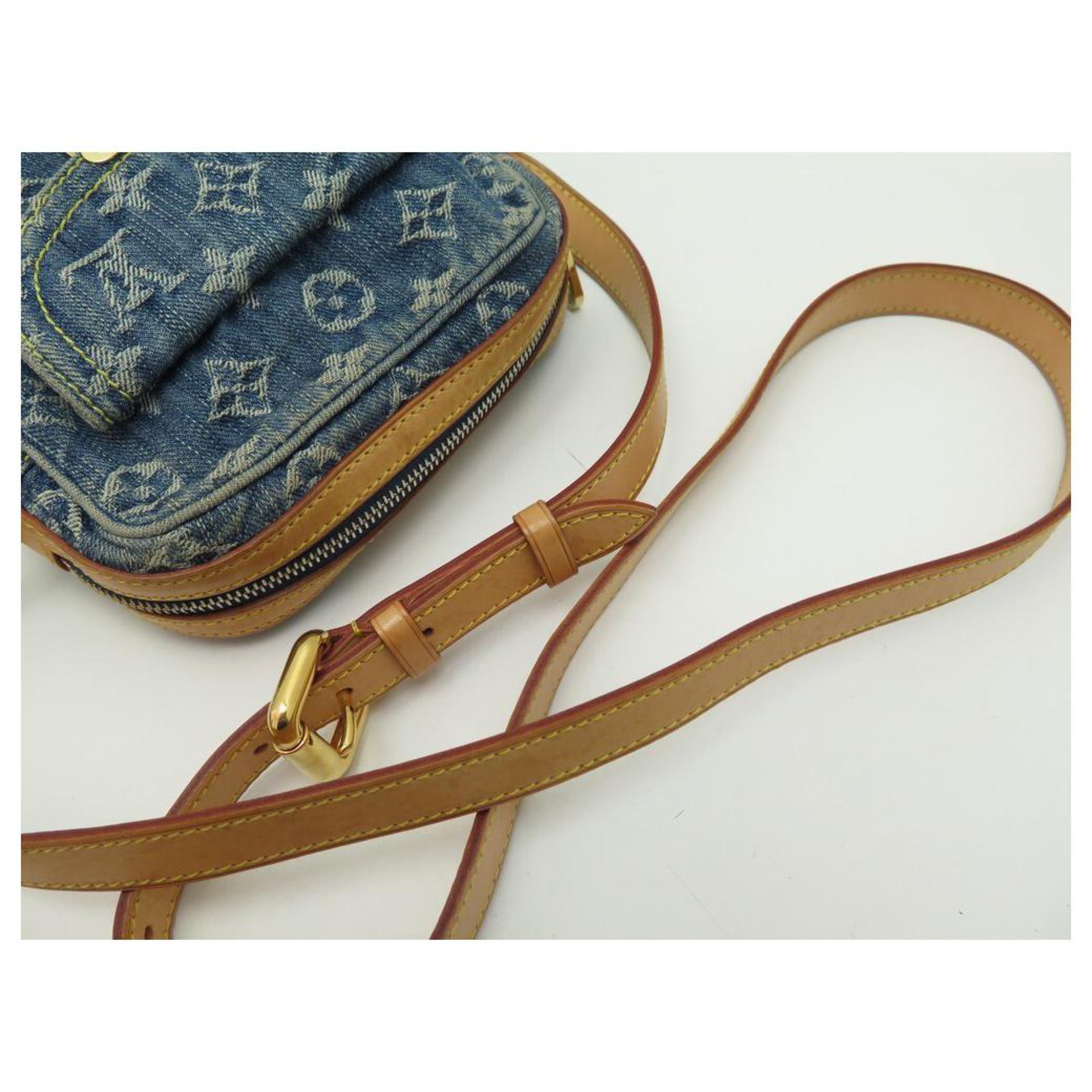 LOUIS VUITTON BAGGY SMALL BAG HANDBAG CANVAS MONOGRAM DENIM BAG Blue Cloth  ref.329972 - Joli Closet