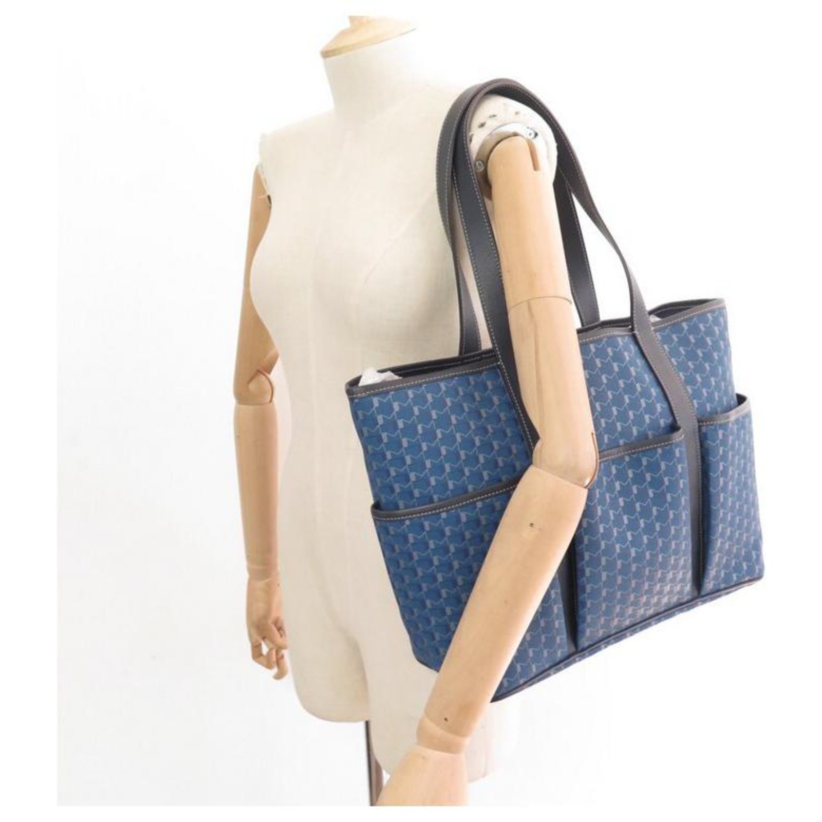 Autre Marque MOYNAT TOTE HAND BAG IN MONOGRAM BLUE CANVAS TOTE HAND BAG  Leather ref.330040 - Joli Closet