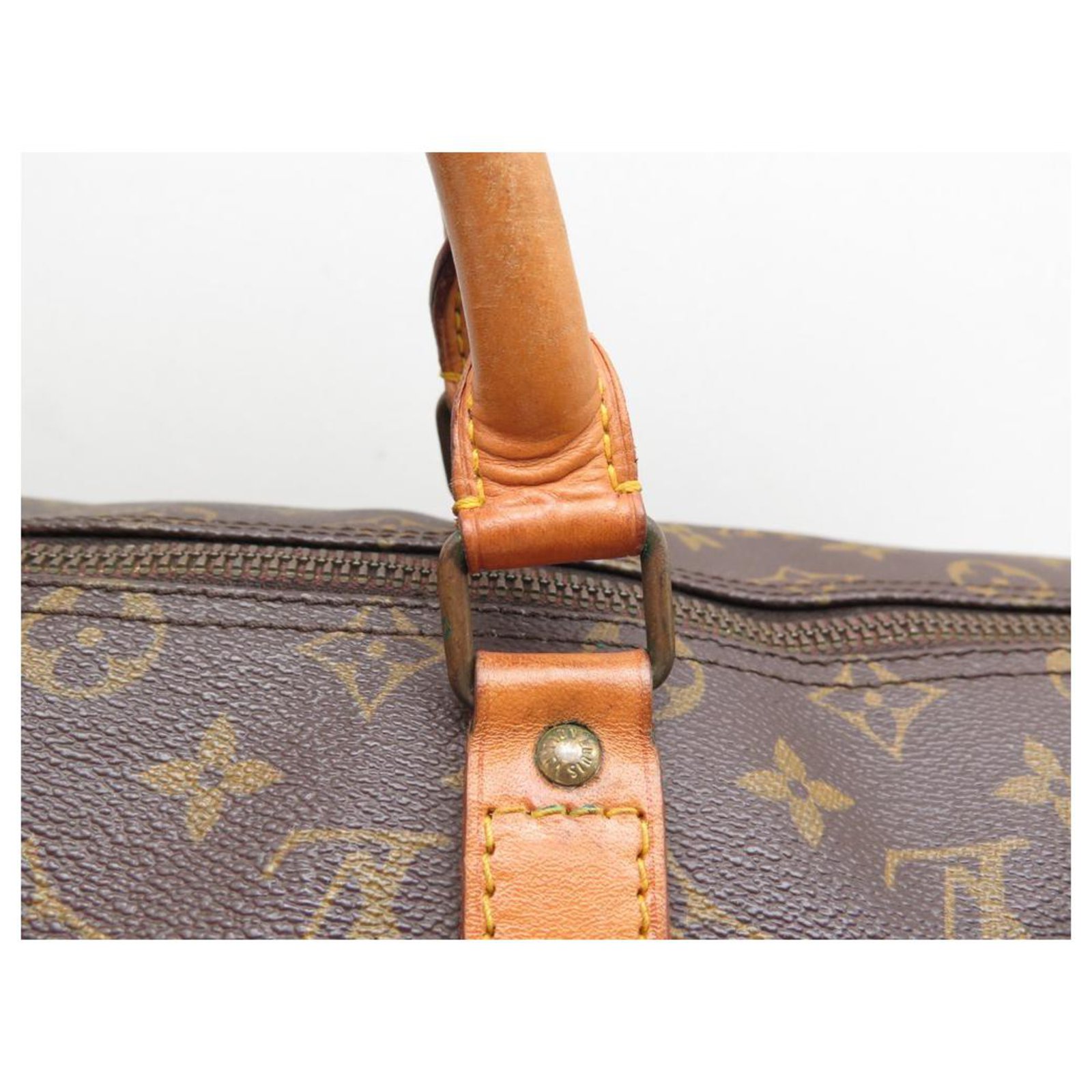 Louis Vuitton borsa da viaggio con tracolla Keepall 50 Monogramma Brown  Cloth ref.805978 - Joli Closet