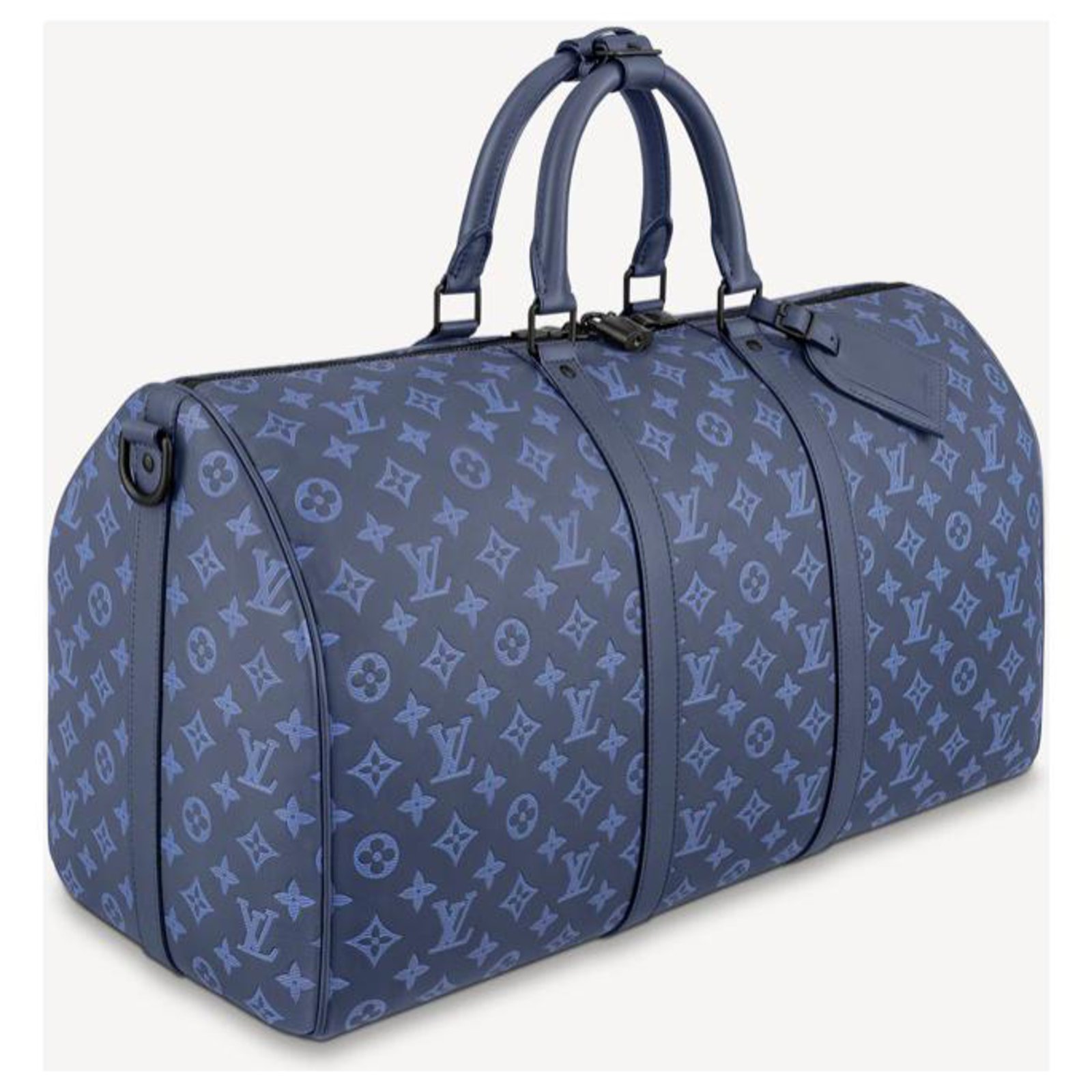 Keepall Bandoulière 50 Bag - Luxury Monogram Shadow Blue