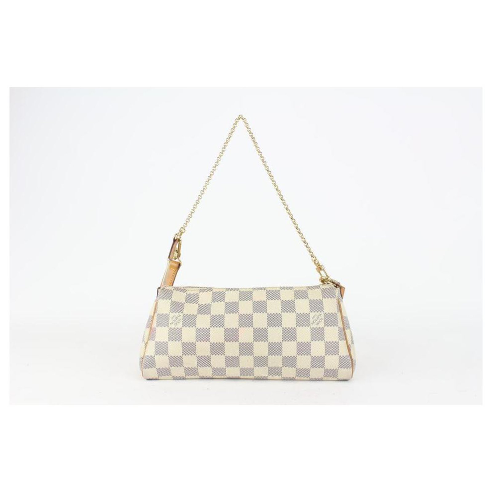 Louis Vuitton Damier Azur Pochette Eva Crossbody Bag Sophie Leather  ref.330392 - Joli Closet