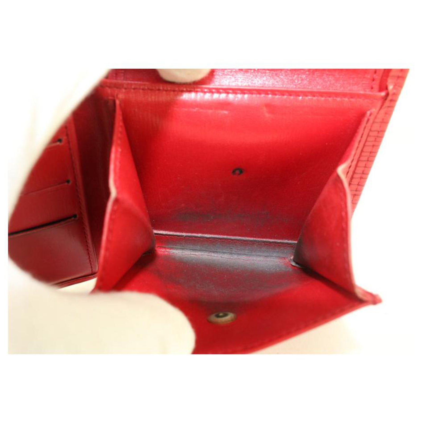 Louis Vuitton Red Epi Leather Bifold Business Card Wallet – Sell
