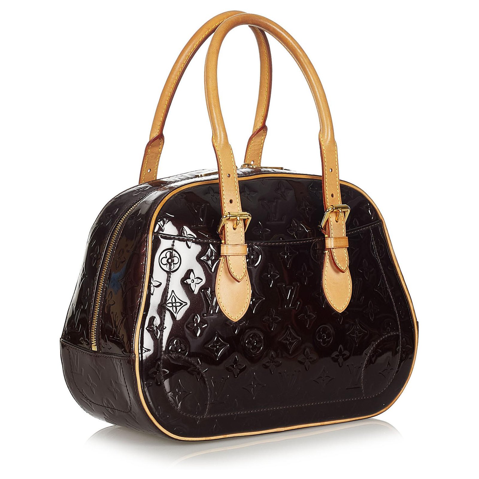 Louis Vuitton Black Vernis Summit Drive Brown Light brown Leather Patent  leather ref.330871 - Joli Closet