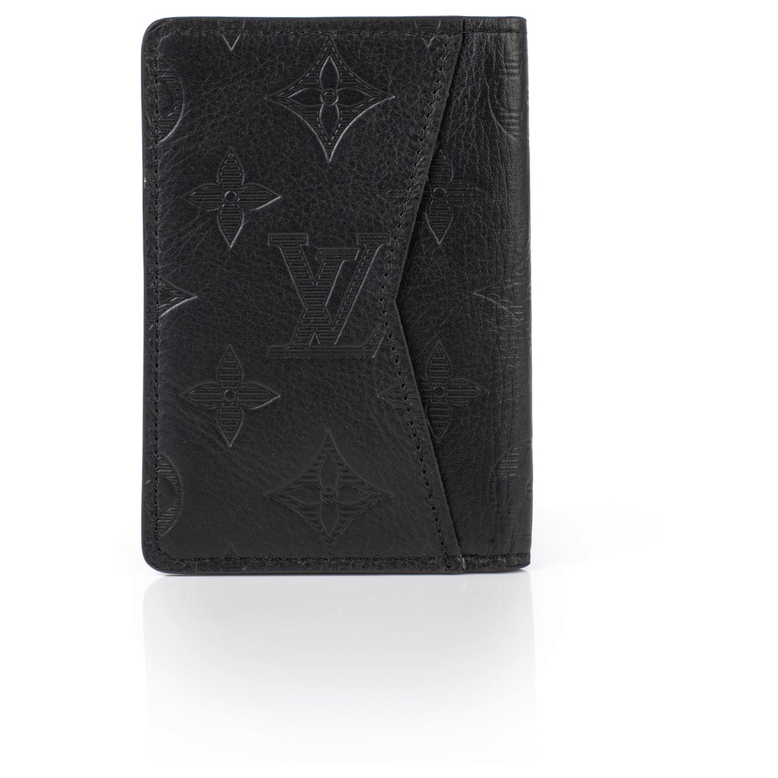 Louis Vuitton Black Monogram Shadow Leather Pocket Organizer ref