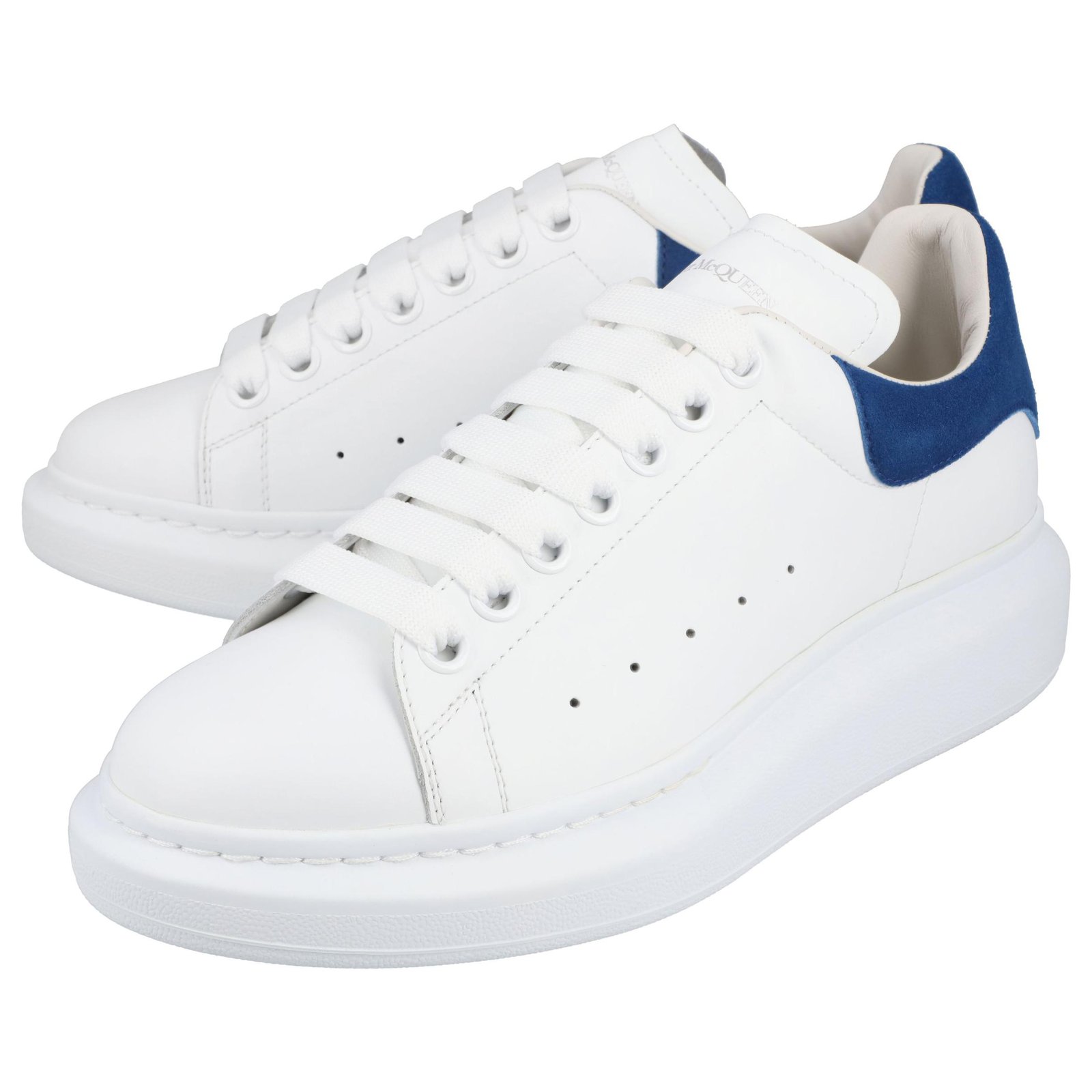 Alexander McQueen Light Blue/White Leather and Suede Larry