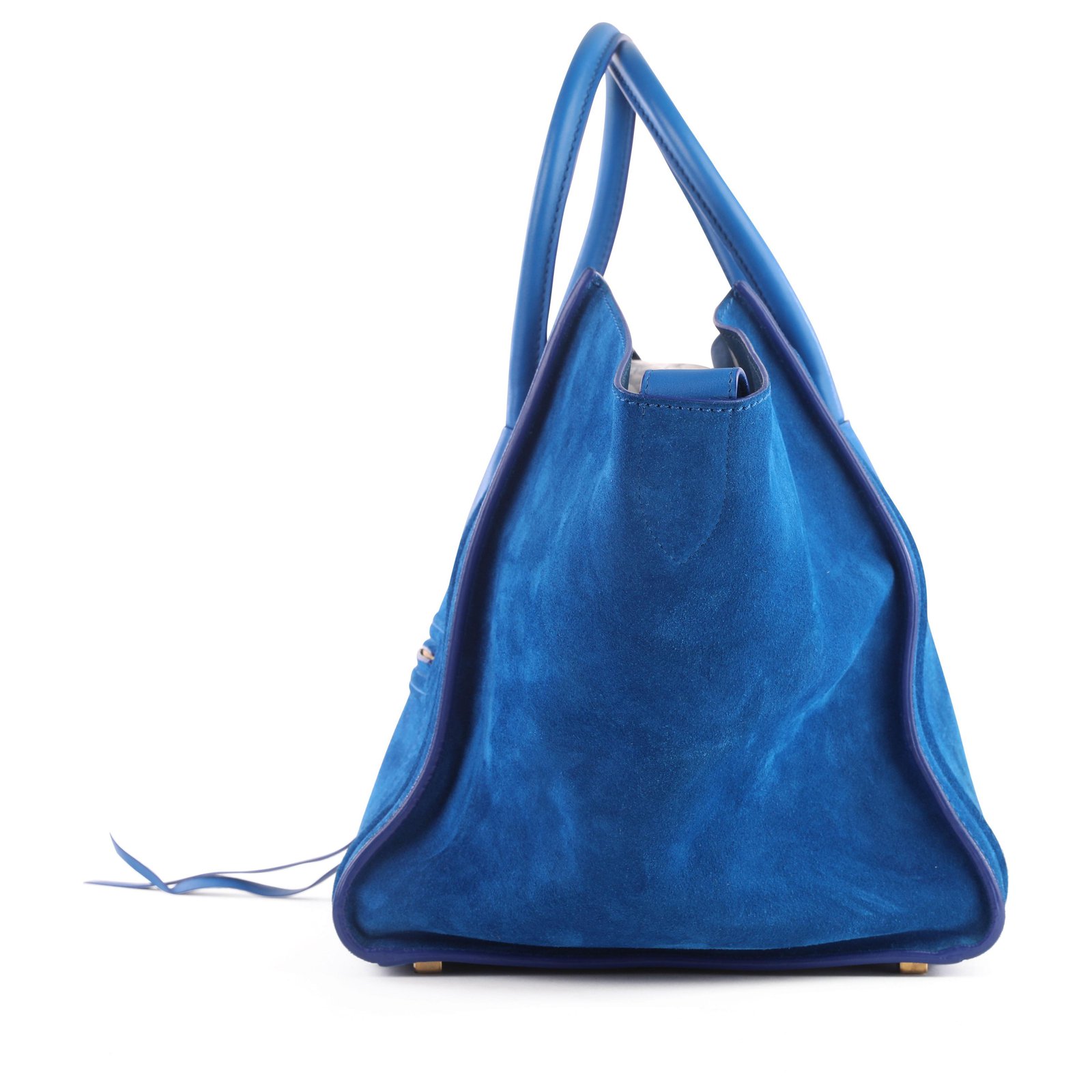 Céline Celine Electric Blue Suede Medium Phantom Luggage Tote ref.332177 -  Joli Closet