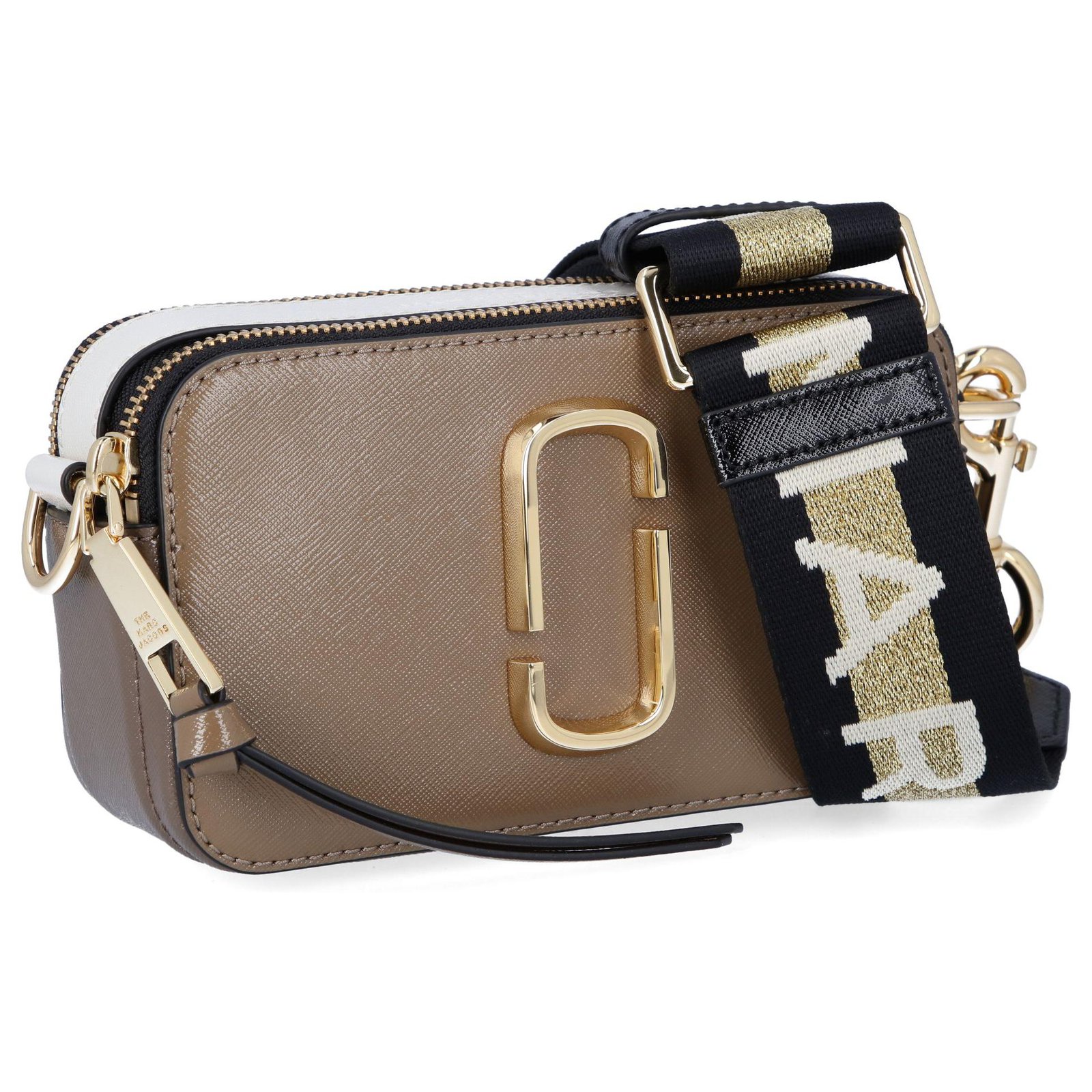 Marc Jacobs Snapshot in beige leather and printed strap ref.466764