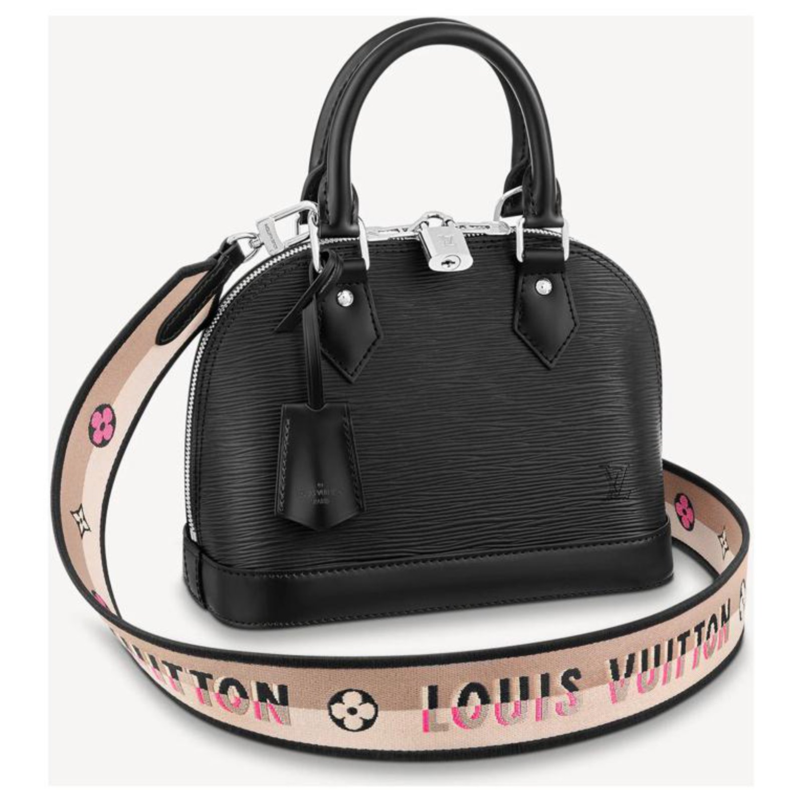 Louis Vuitton LV Alma BB black epi with strap Leather ref.332788