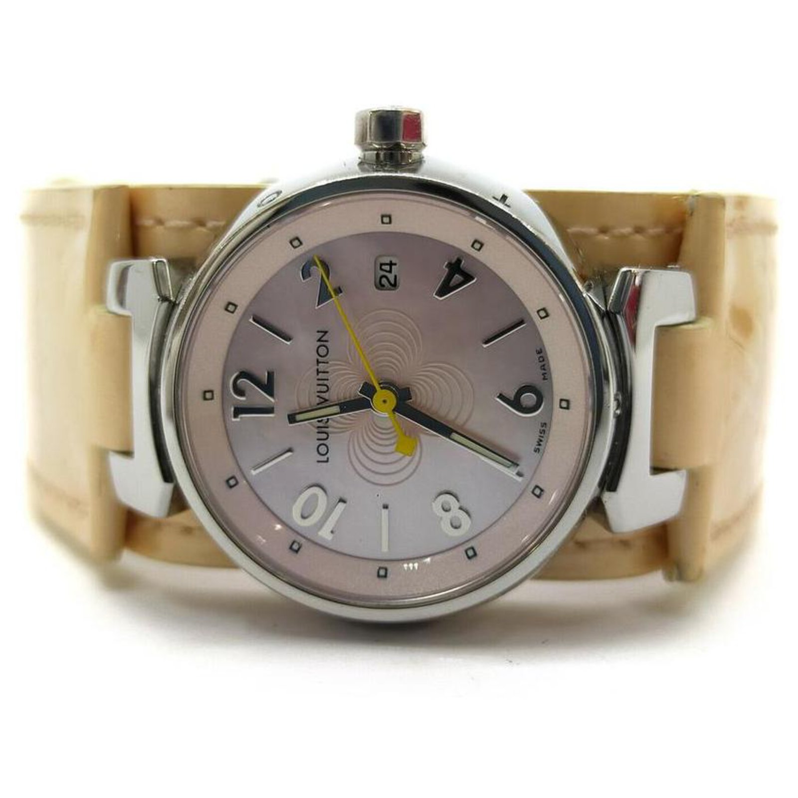 Louis Vuitton - Louis Vuitton Tambour Q1216 Beige Pink Leather