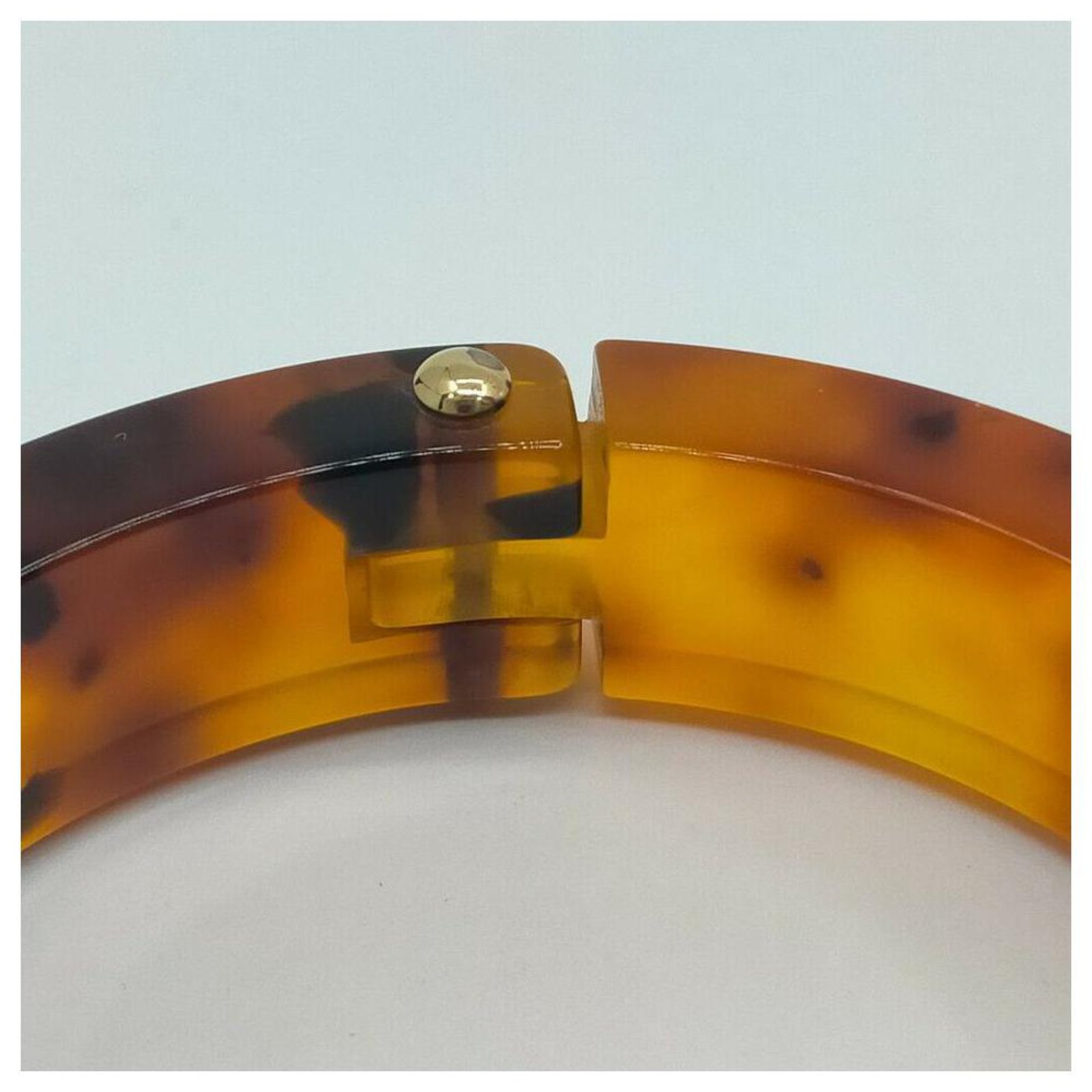 Louis Vuitton Lock Me Tortoise Brown Resin Bangle Bracelet Louis Vuitton