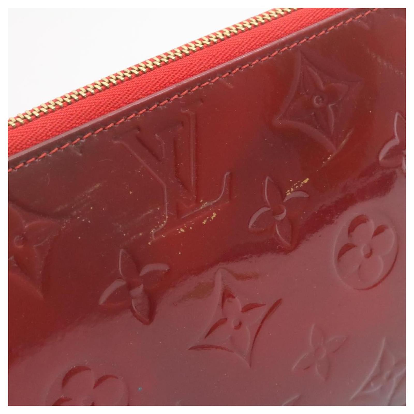 LOUIS VUITTON Monogram Vernis Lexington Pouch Red M91132 LV Auth