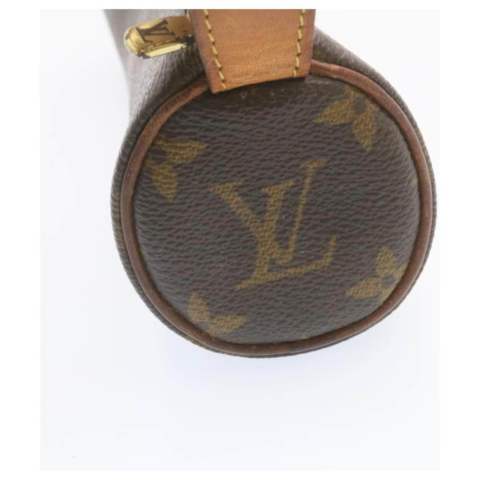 Auth LOUIS VUITTON Monogram Trousse Ronde M47630 Pouch PVC Leather 99850