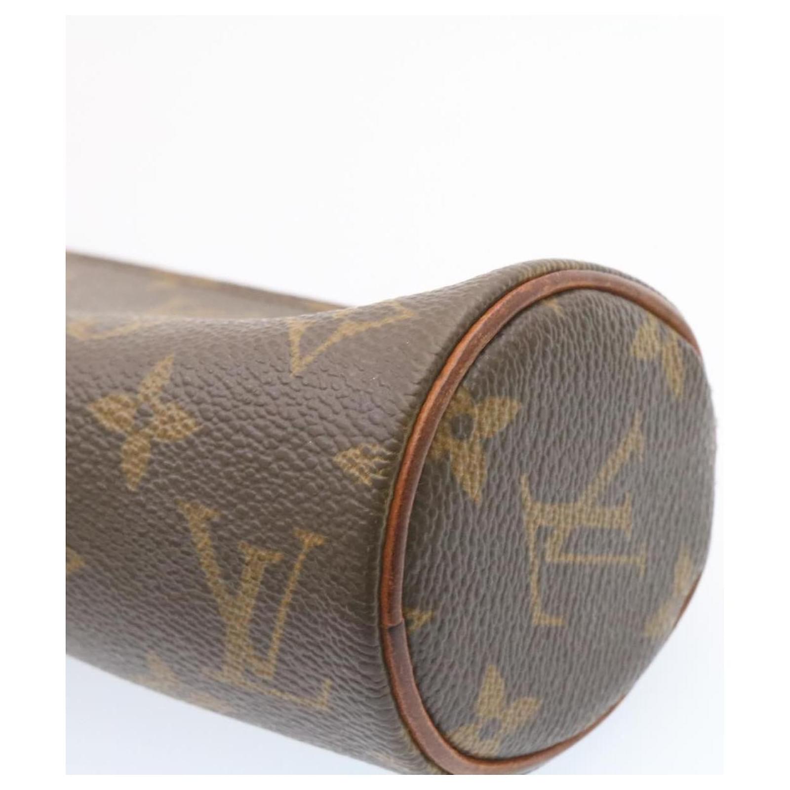 Authentic Louis Vuitton Monogram Trousse Ronde Pen Case Pouch M47630 LV  2805G