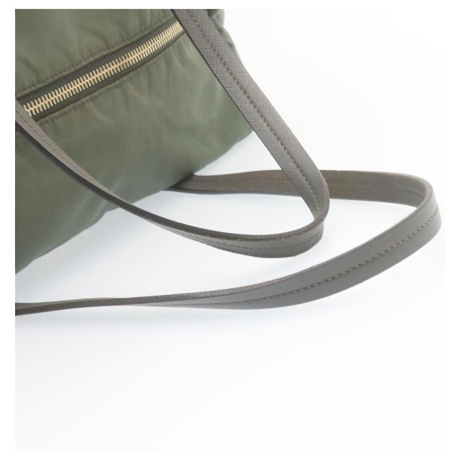 PRADA Nylon Mini Boston Hand Bag Khaki Auth ar4128 Cloth ref