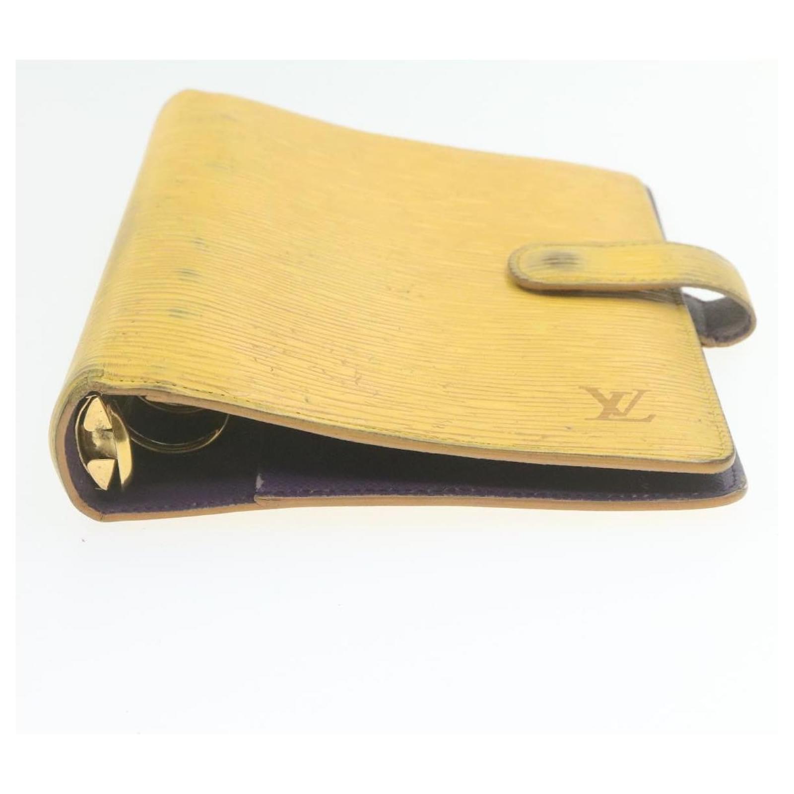 Louis Vuitton Yellow Epi Agenda MM Diary Cover Organizer R20049