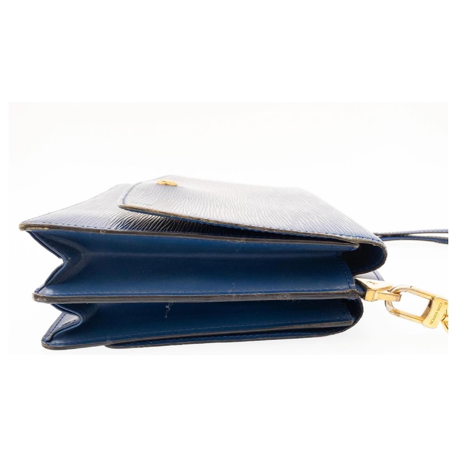 LOUIS VUITTON Epi Sac Plat Hand Bag Blue M52075 LV Auth ar9728b Leather  ref.972143 - Joli Closet