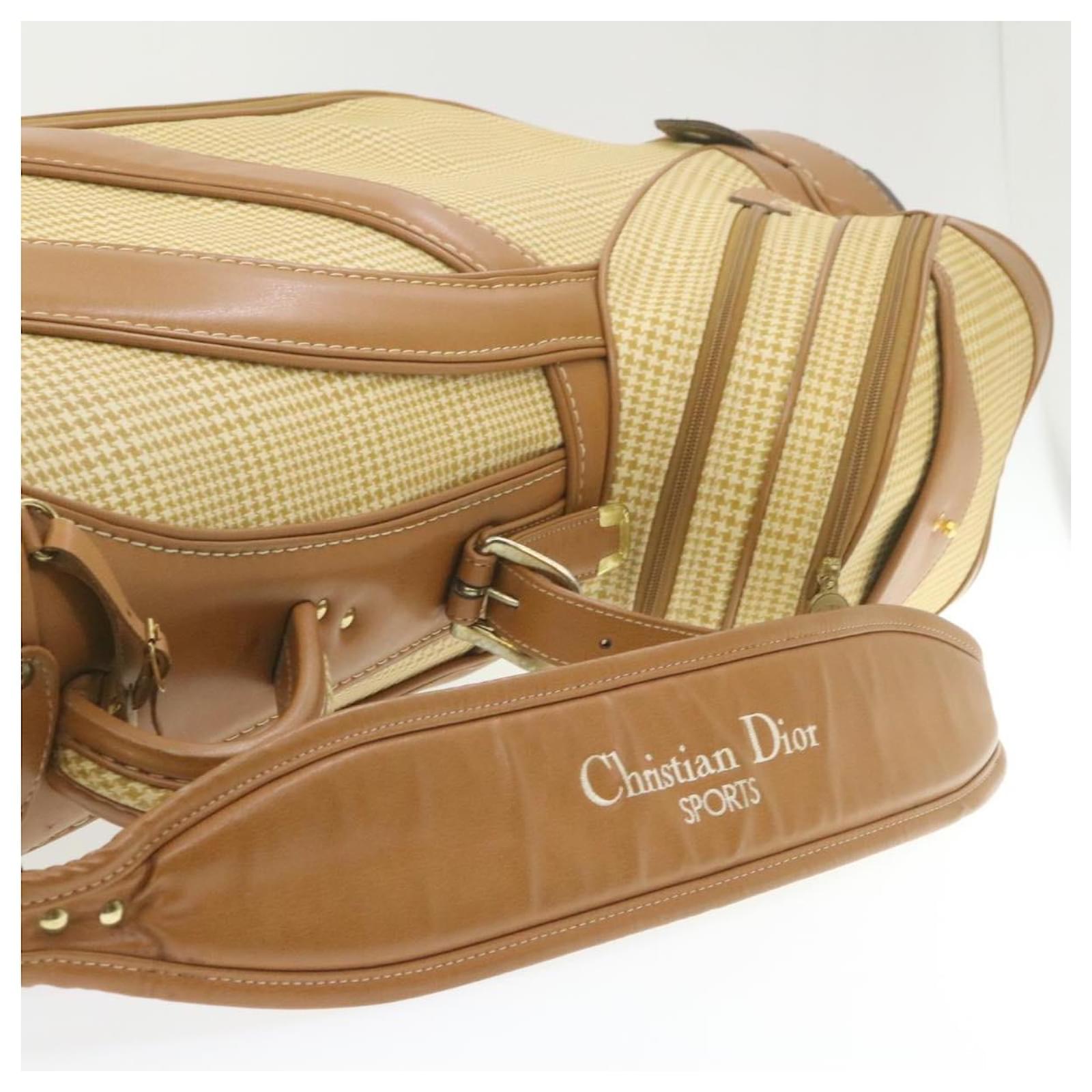CHRISTIAN DIOR Golf Bag Beige PVC Leather Auth 20877 Cloth ref336394   Joli Closet