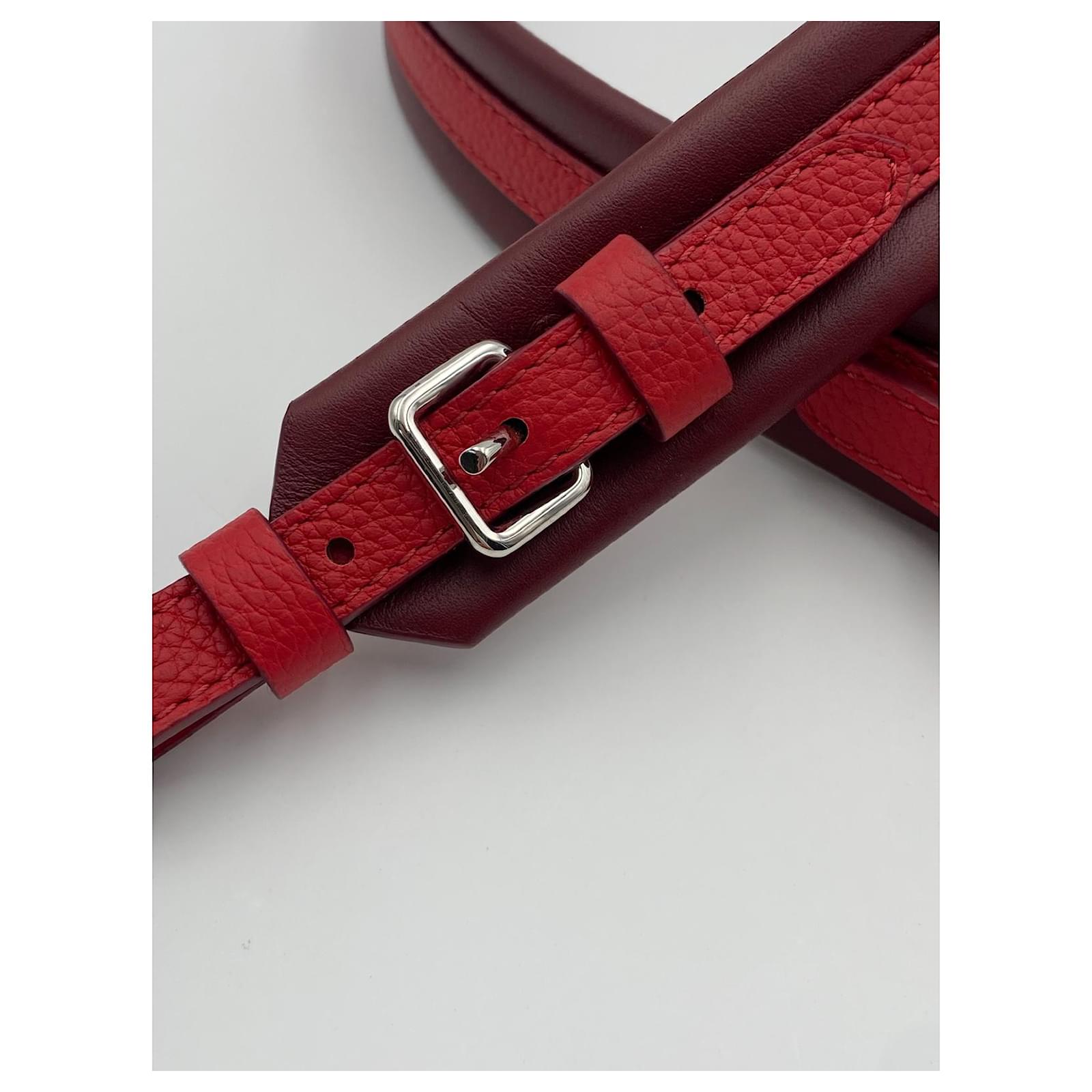 Removable shoulder strap Red / burgundy leather