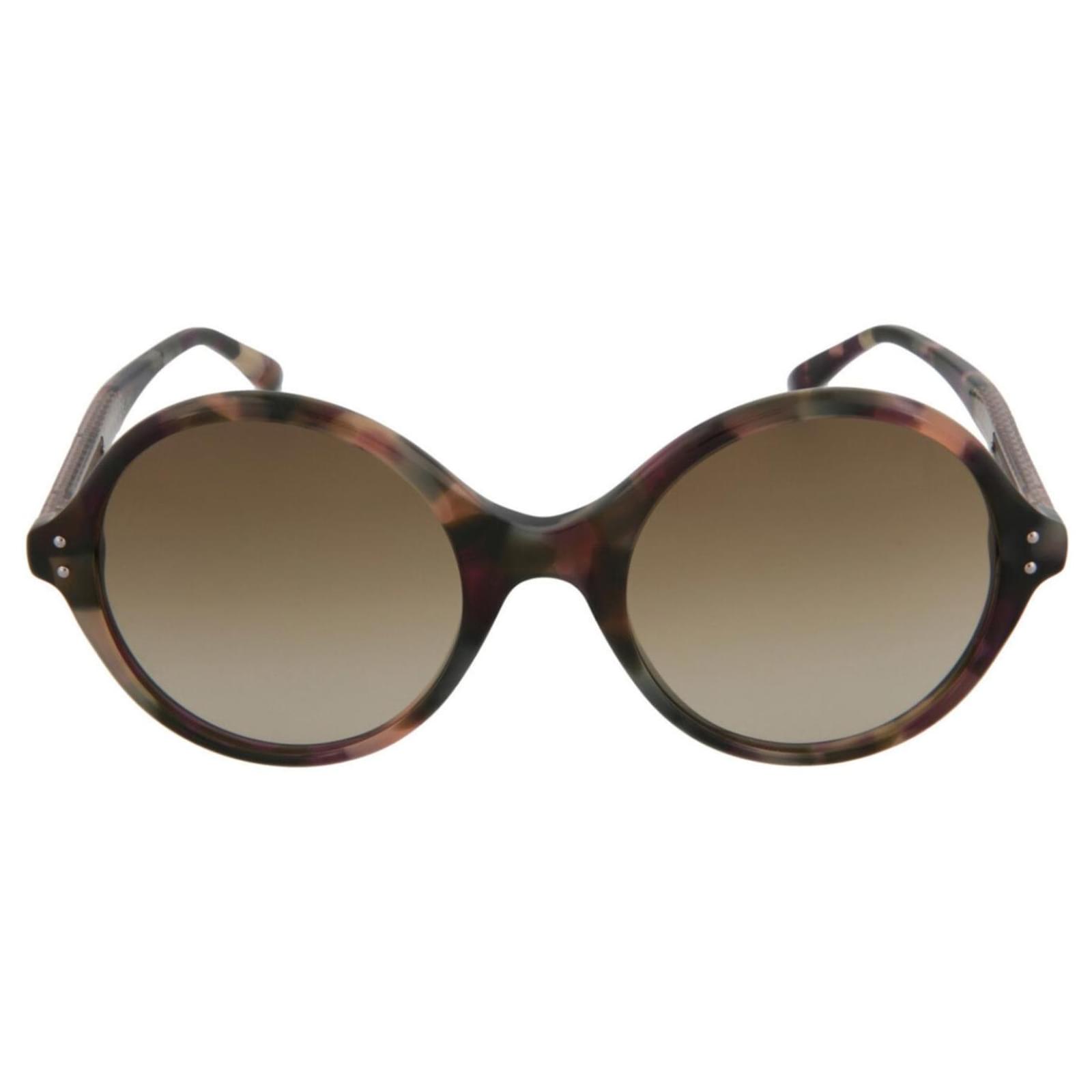 Bottega Veneta Round Frame Acetate Sunglasses Brown Ref 337693 Joli Closet