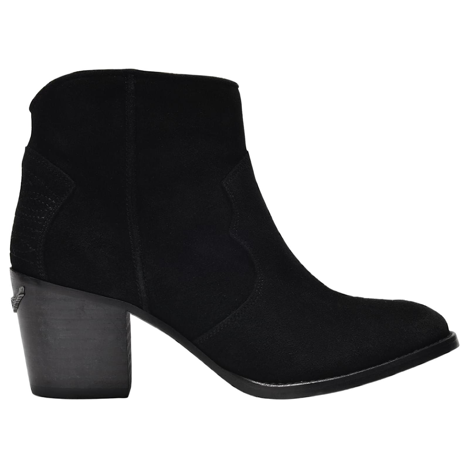 Zadig & Voltaire Molly Ankle Boots in Black Leather ref.338555 - Joli ...